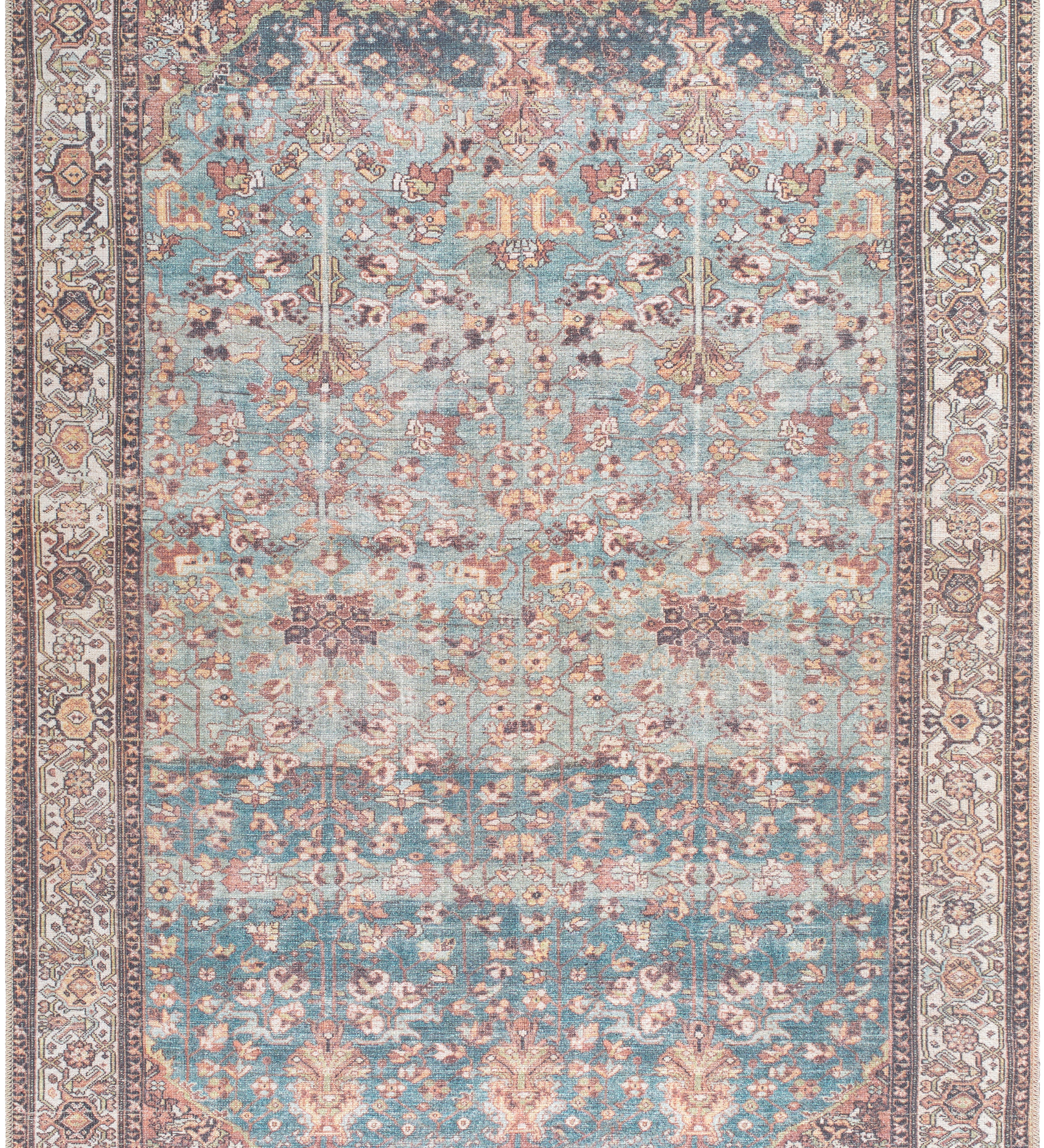 Aria Ocean / Clay Washable Rug RUGS - synthetic Surya