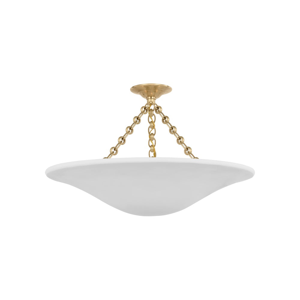 Mollino Semi Flush Mount LIGHTING - flush mount Visual Comfort - Signature Hand-Rubbed Antique Brass 24"