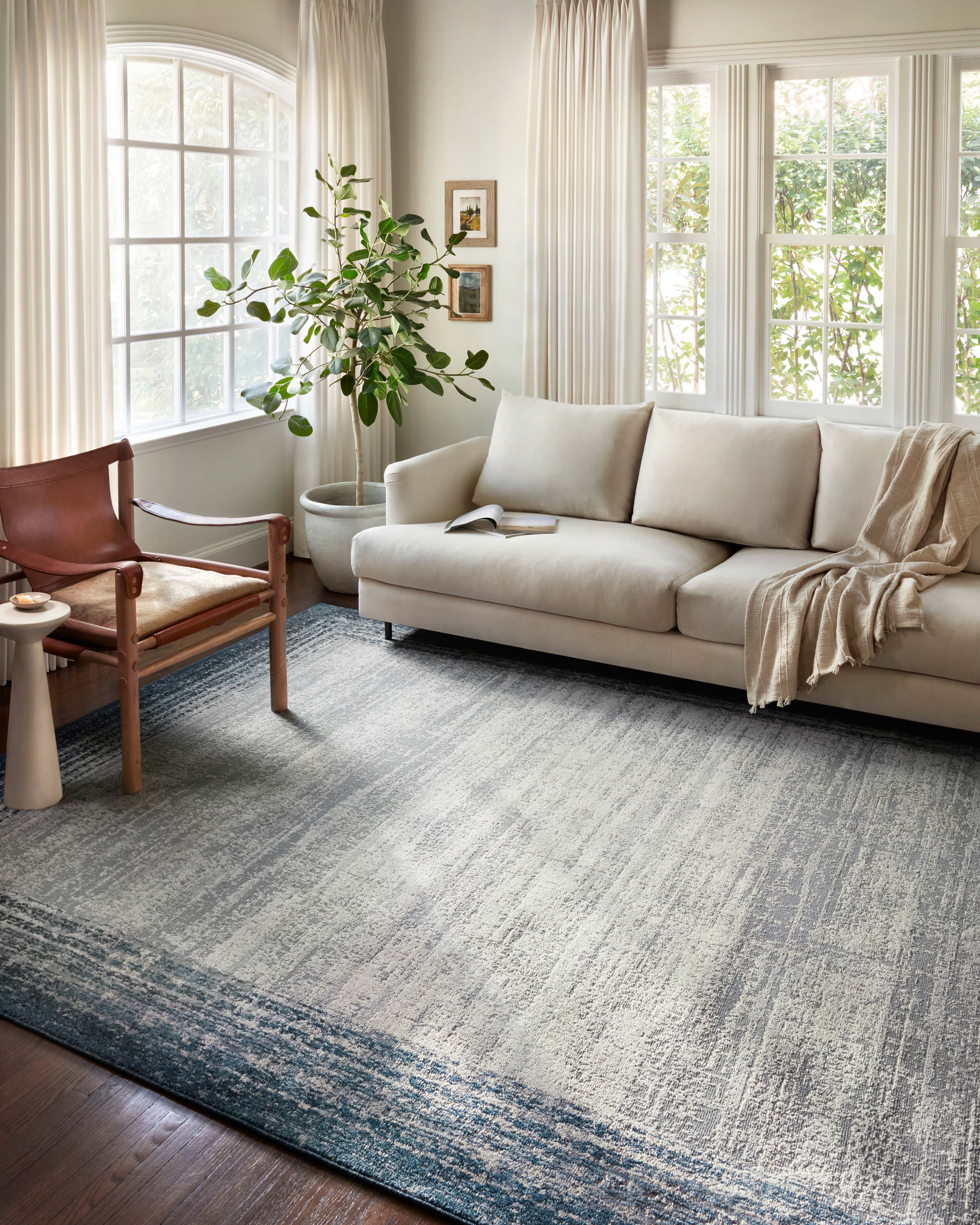 Loloi Austen Pebble / Blue Rug RUGS - synthetic Loloi