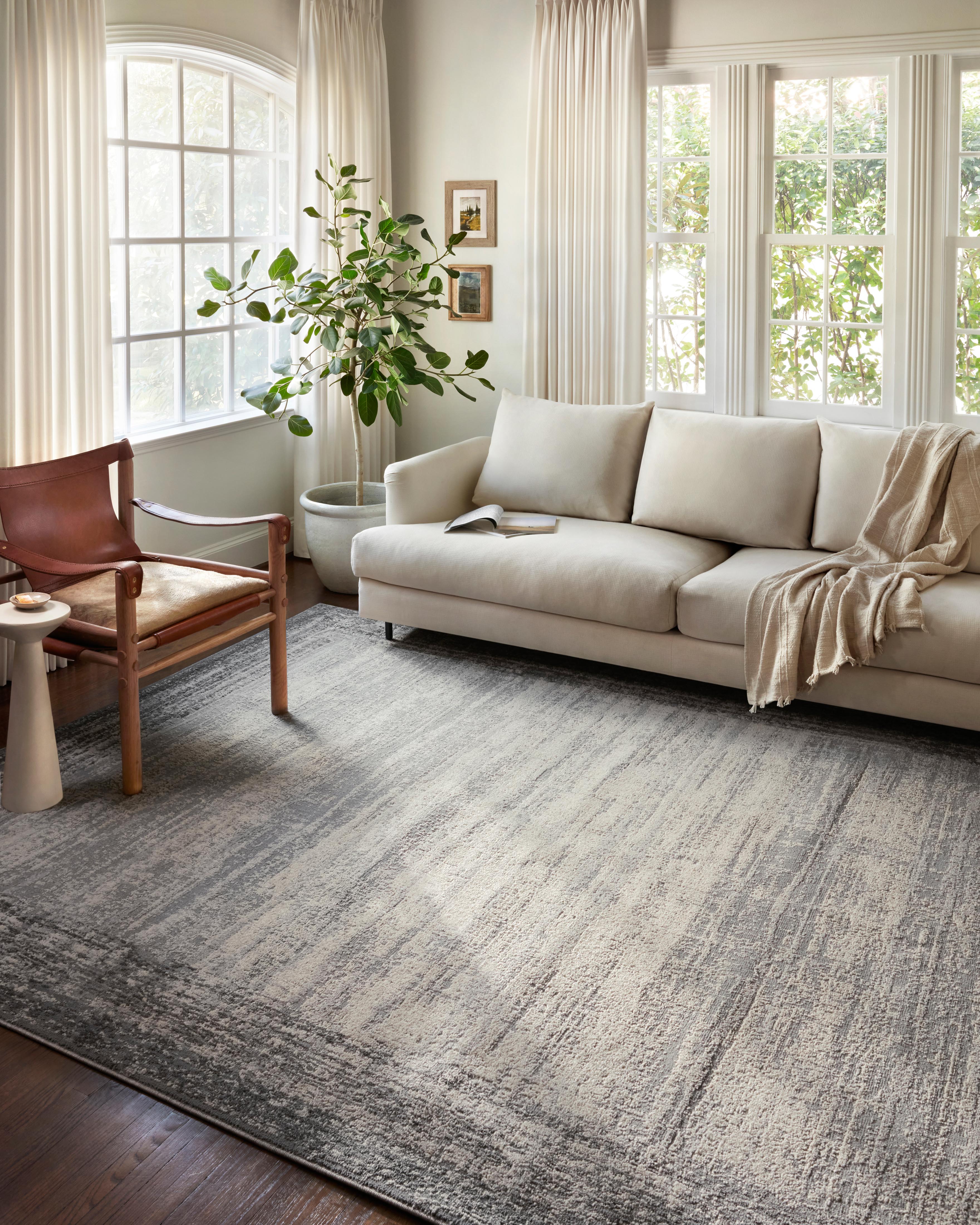 Loloi Austen Pebble / Charcoal Rug No.2 RUGS - synthetic Loloi