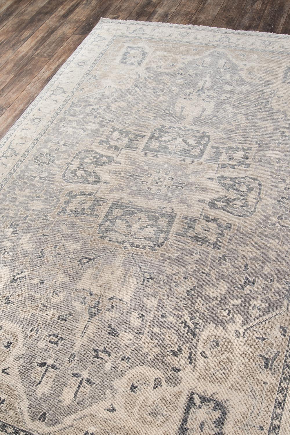Benara Grey Hand Knotted Rug RUGS - wool Momeni