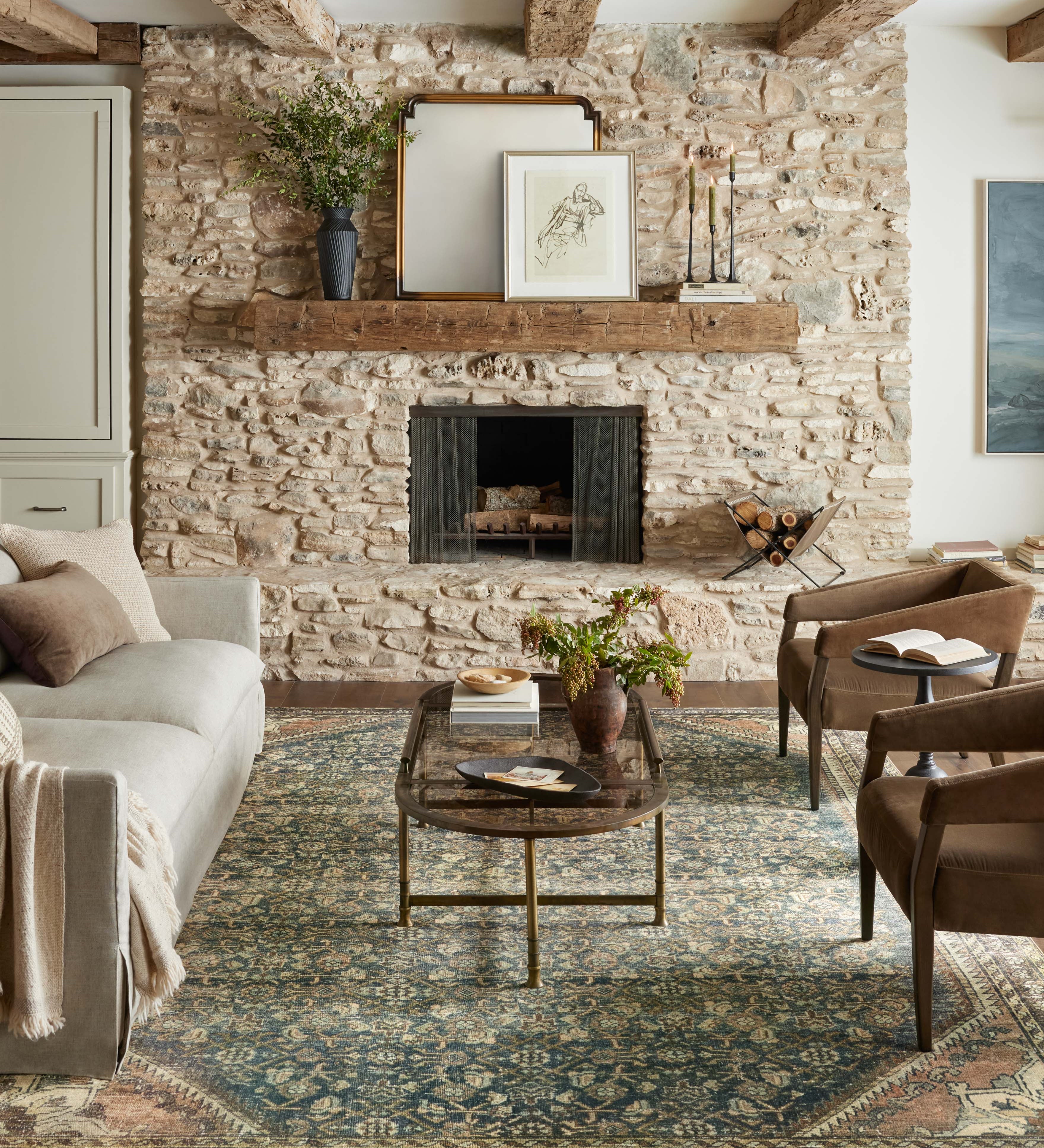 Magnolia Home by Joanna Gaines x Loloi Banks Denim / Clay Rug 1 - RUGS - patterned Loloi