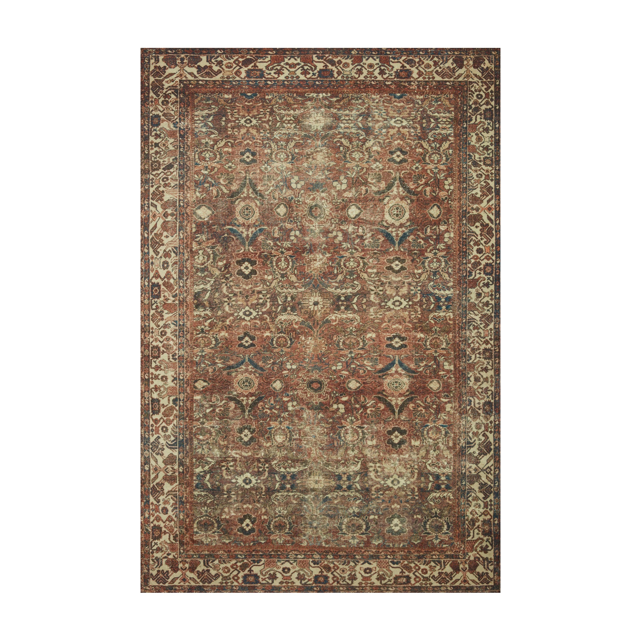 Joanna Gaines x Loloi Banks Brick / Ivory Rug, 18" x 18"