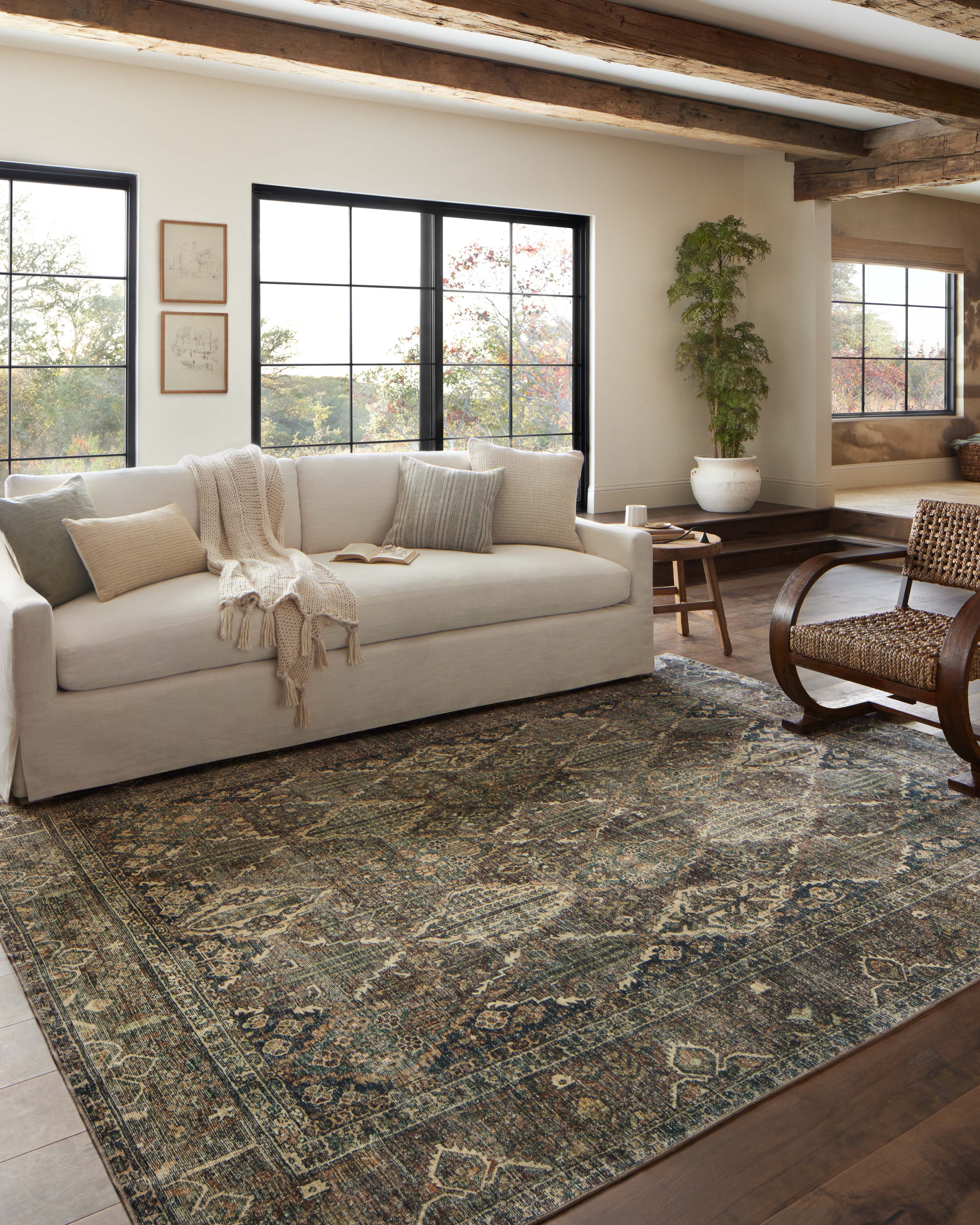 Joanna Gaines x Loloi Banks Spice / Blue Rug RUGS - synthetic Loloi