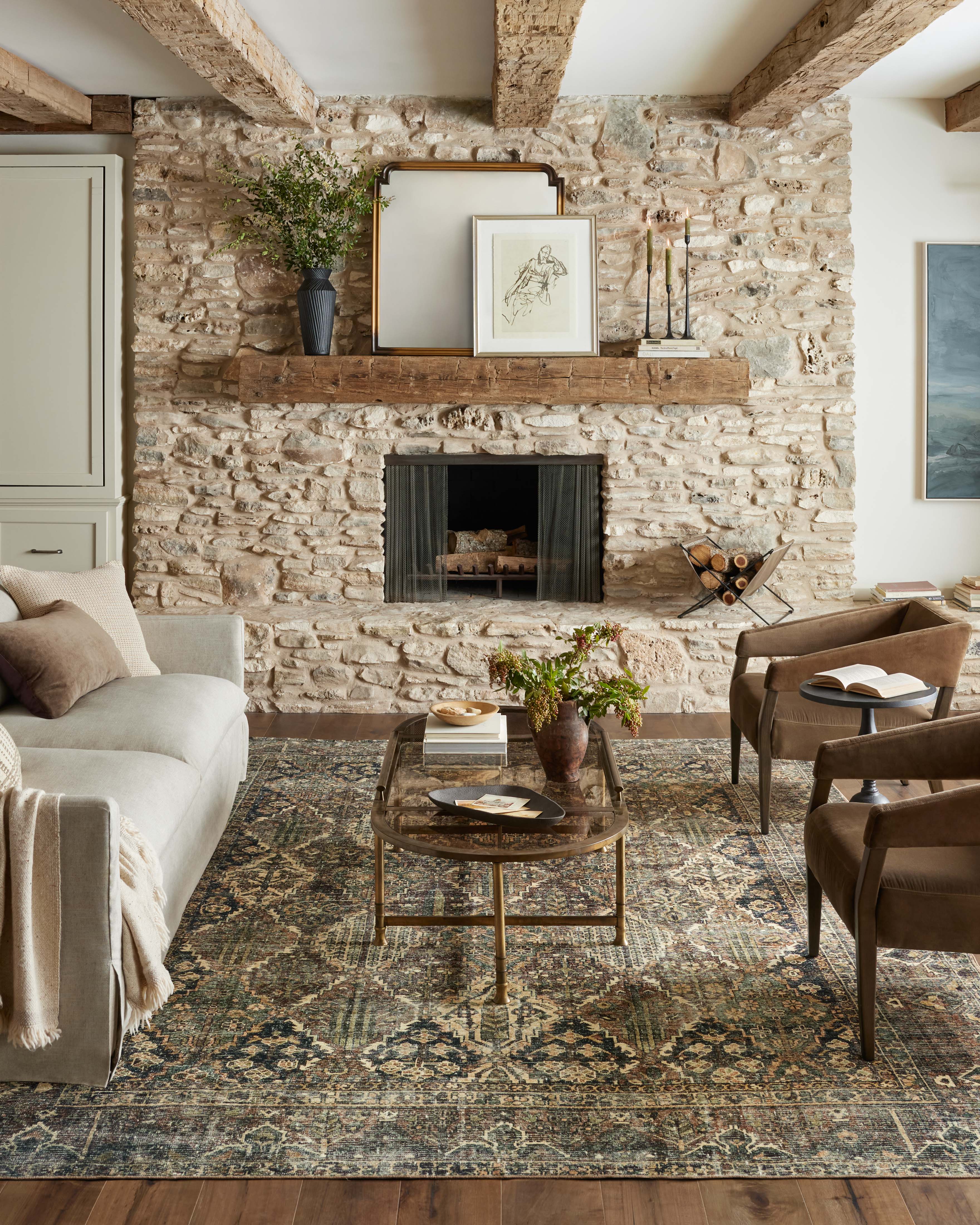 Magnolia Home by Joanna Gaines x Loloi Banks Spice / Blue Rug 1 - RUGS - patterned Loloi