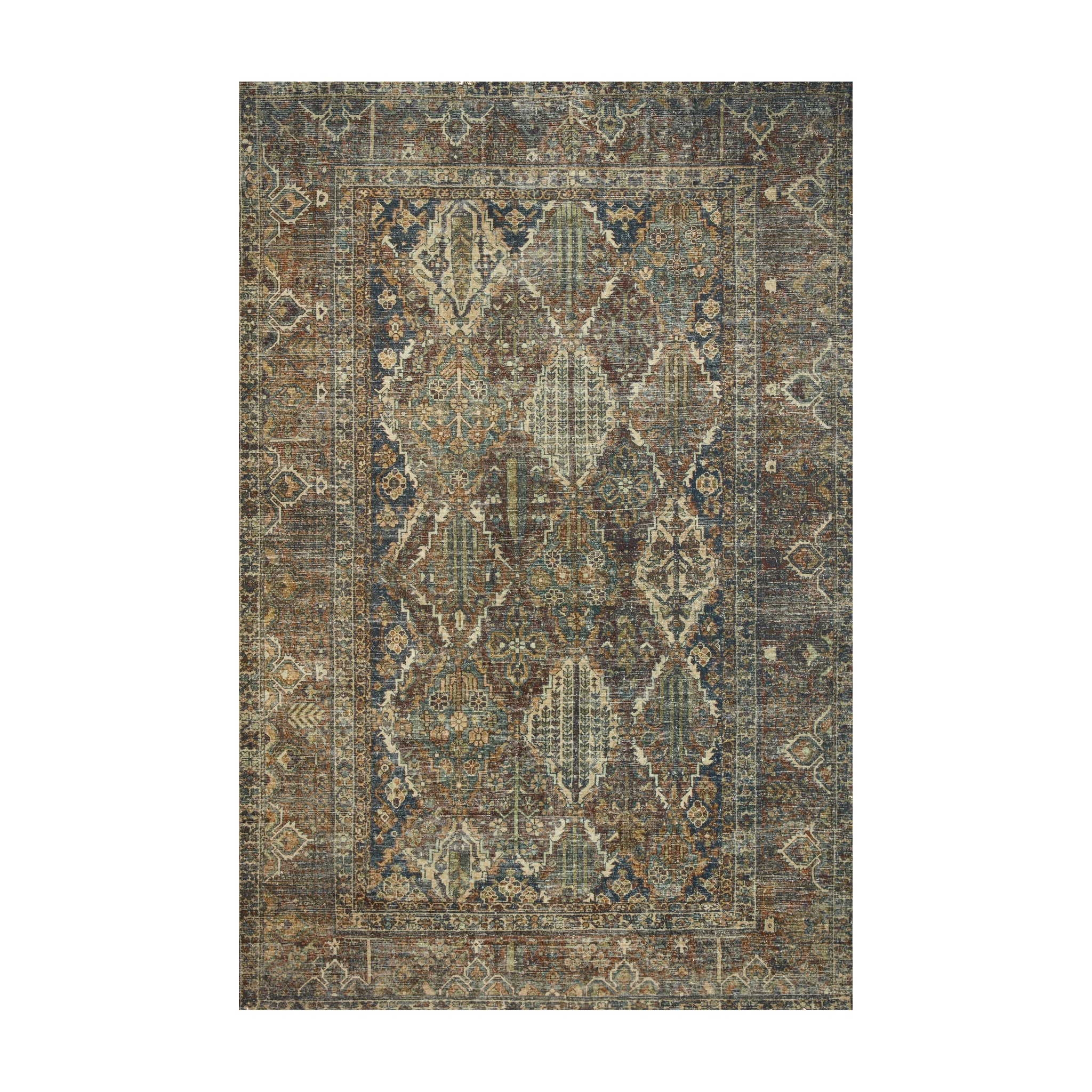 Joanna Gaines x Loloi Banks Spice / Blue Rug, 18" x 18"