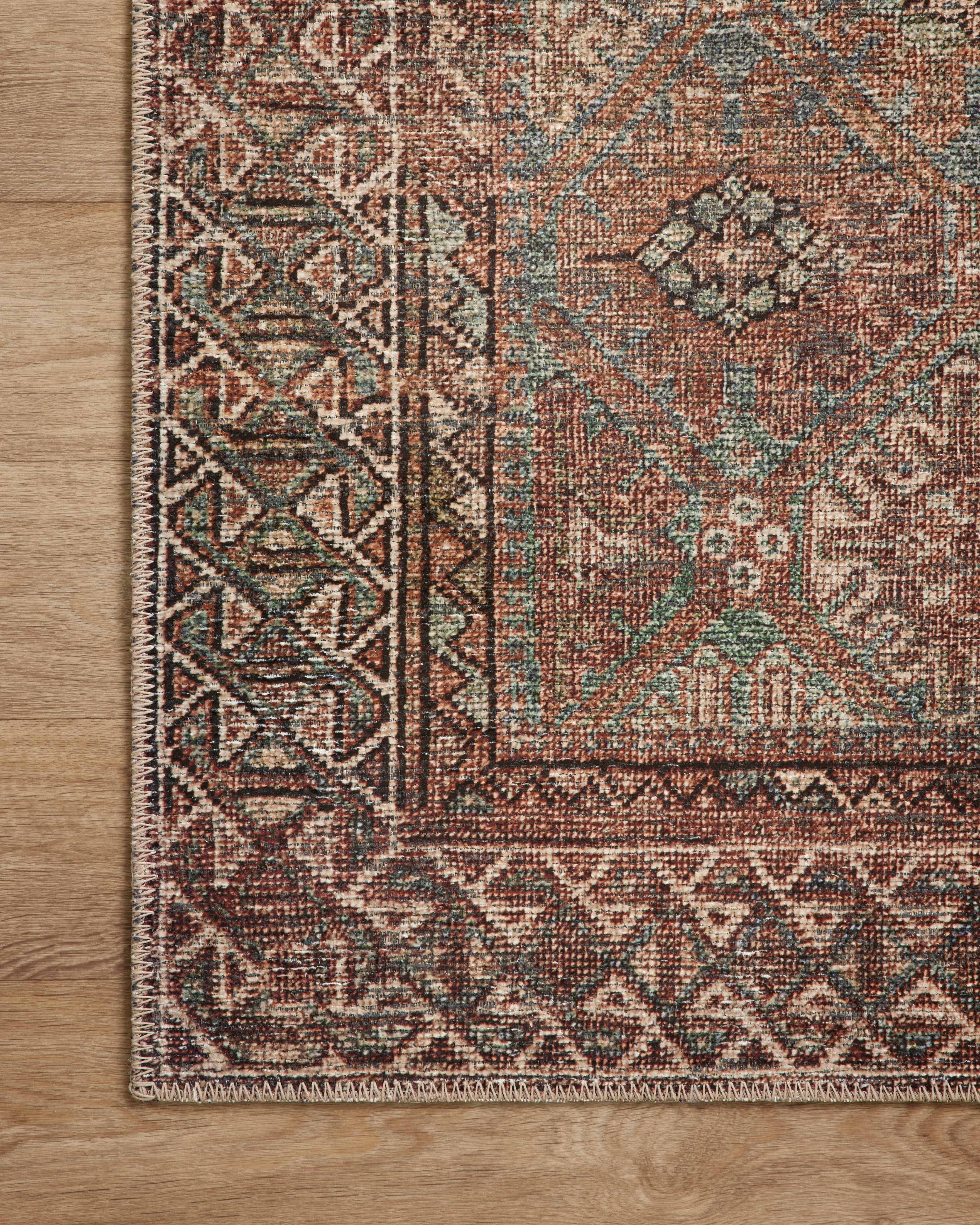 Amber Lewis x Loloi Billie Aqua / Rust Rug 0-patterned rugs Loloi