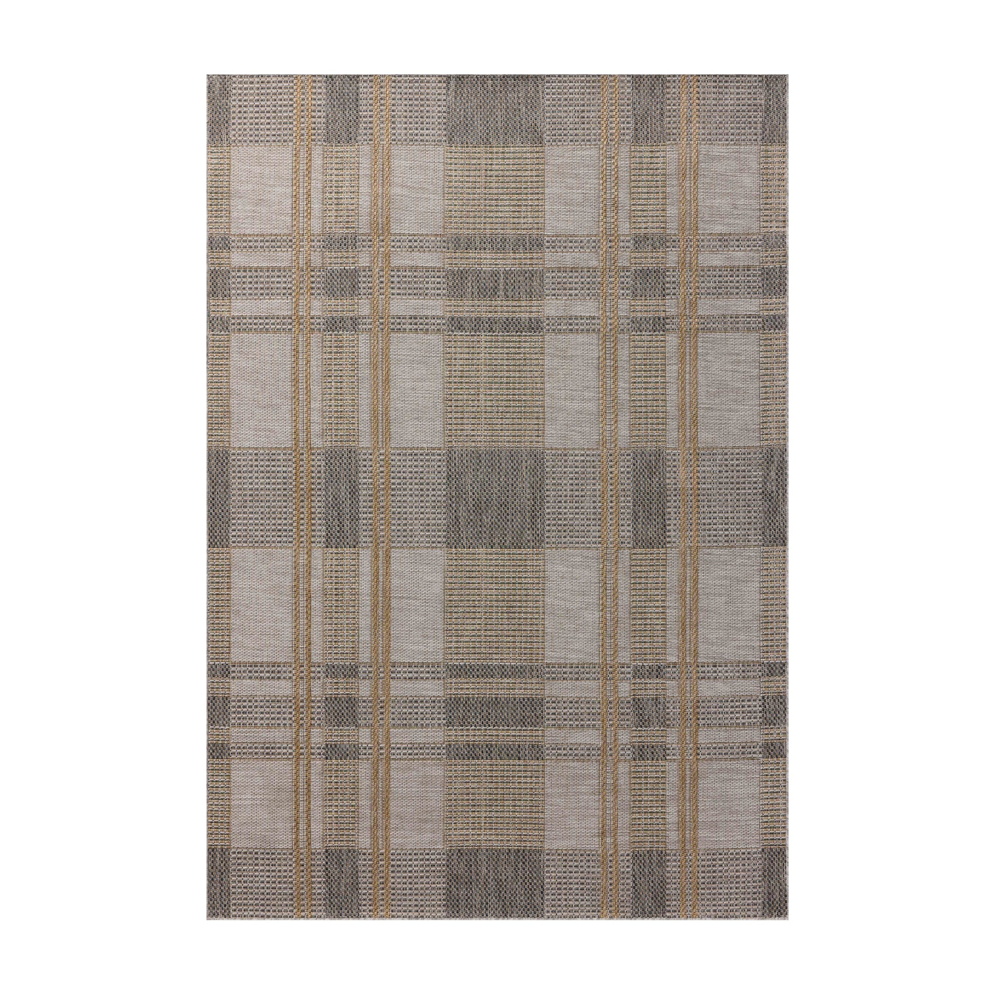 Loloi Birch Bone / Gold Indoor/Outdoor Rug, 18" x 18"