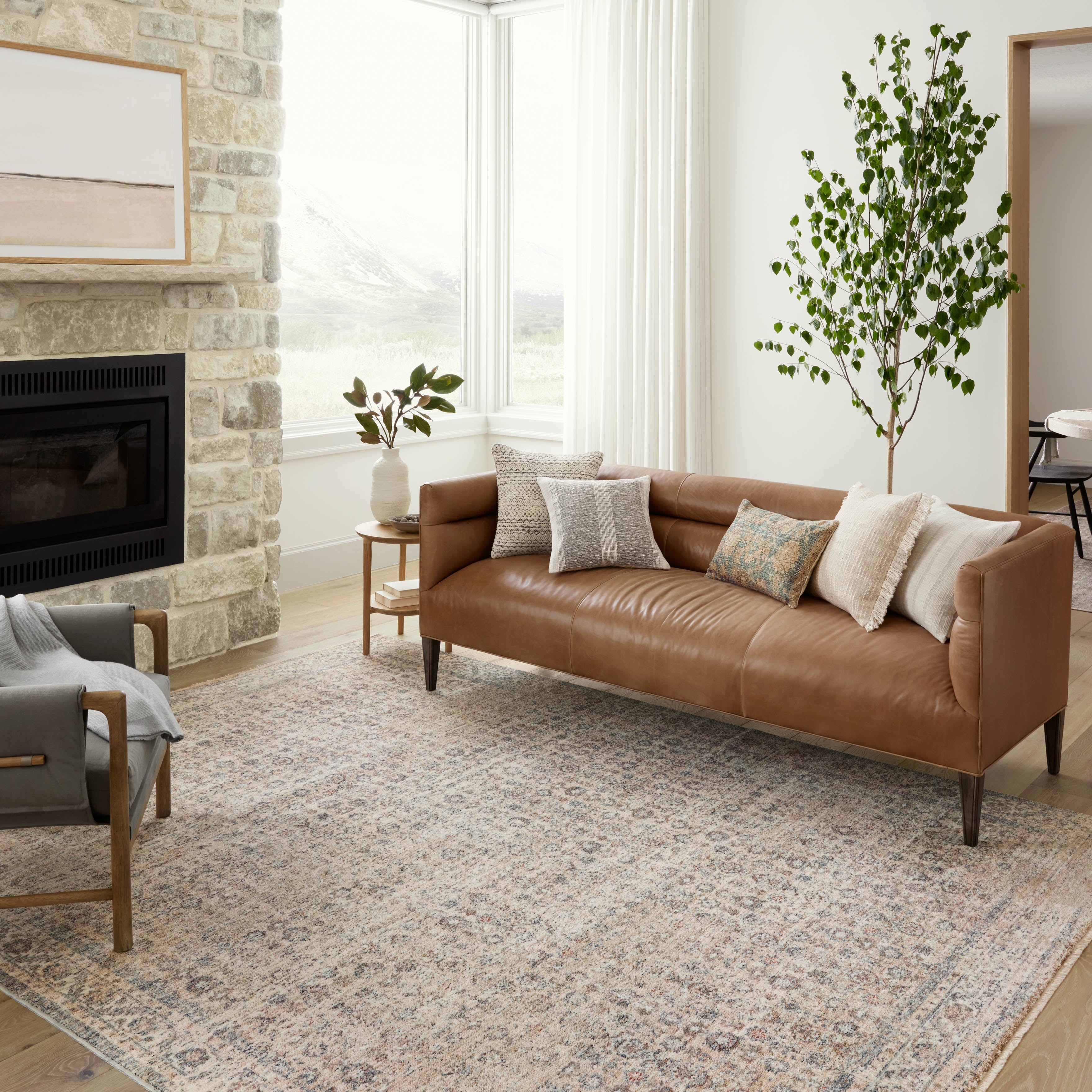 Angela Rose x Loloi Blake Beige/ Denim Rug 0-RUGS Loloi