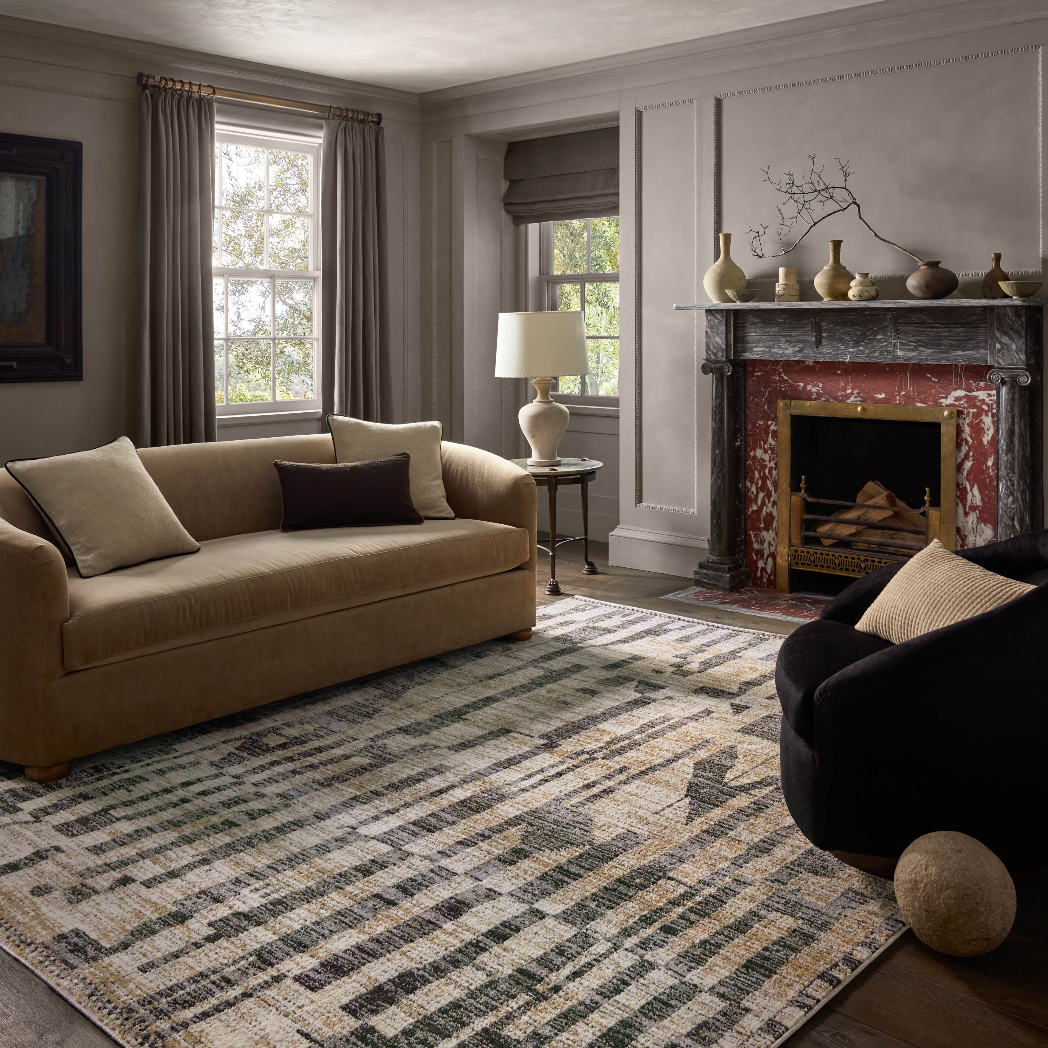 Jeremiah Brent x Loloi Bleecker Beige / Stone Rug RUGS-geometric Loloi