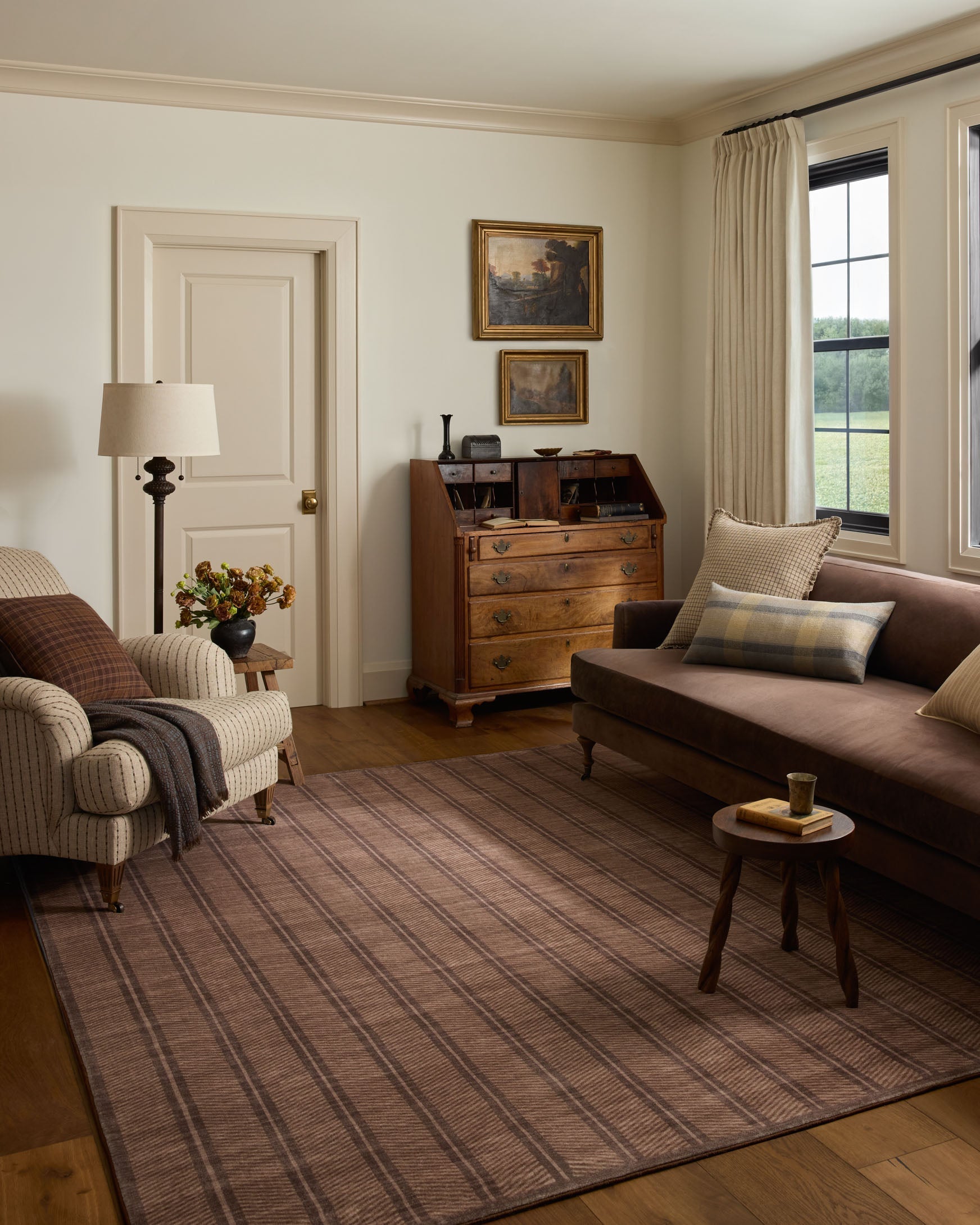 Chris Loves Julia x Loloi Bobby Camel / Plum Rug - Rug & Weave