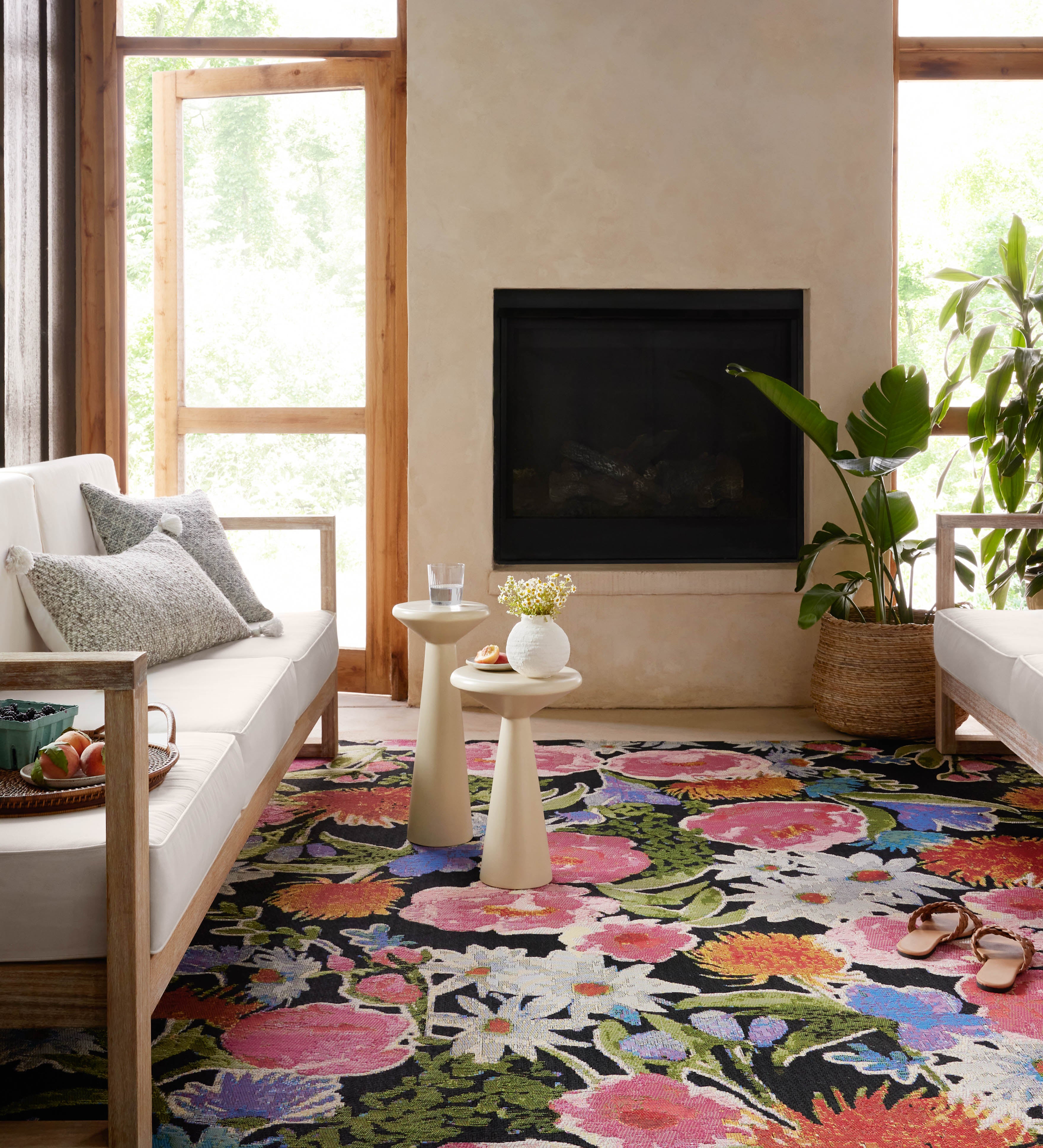 Loloi Botanical Black / Multi Rug