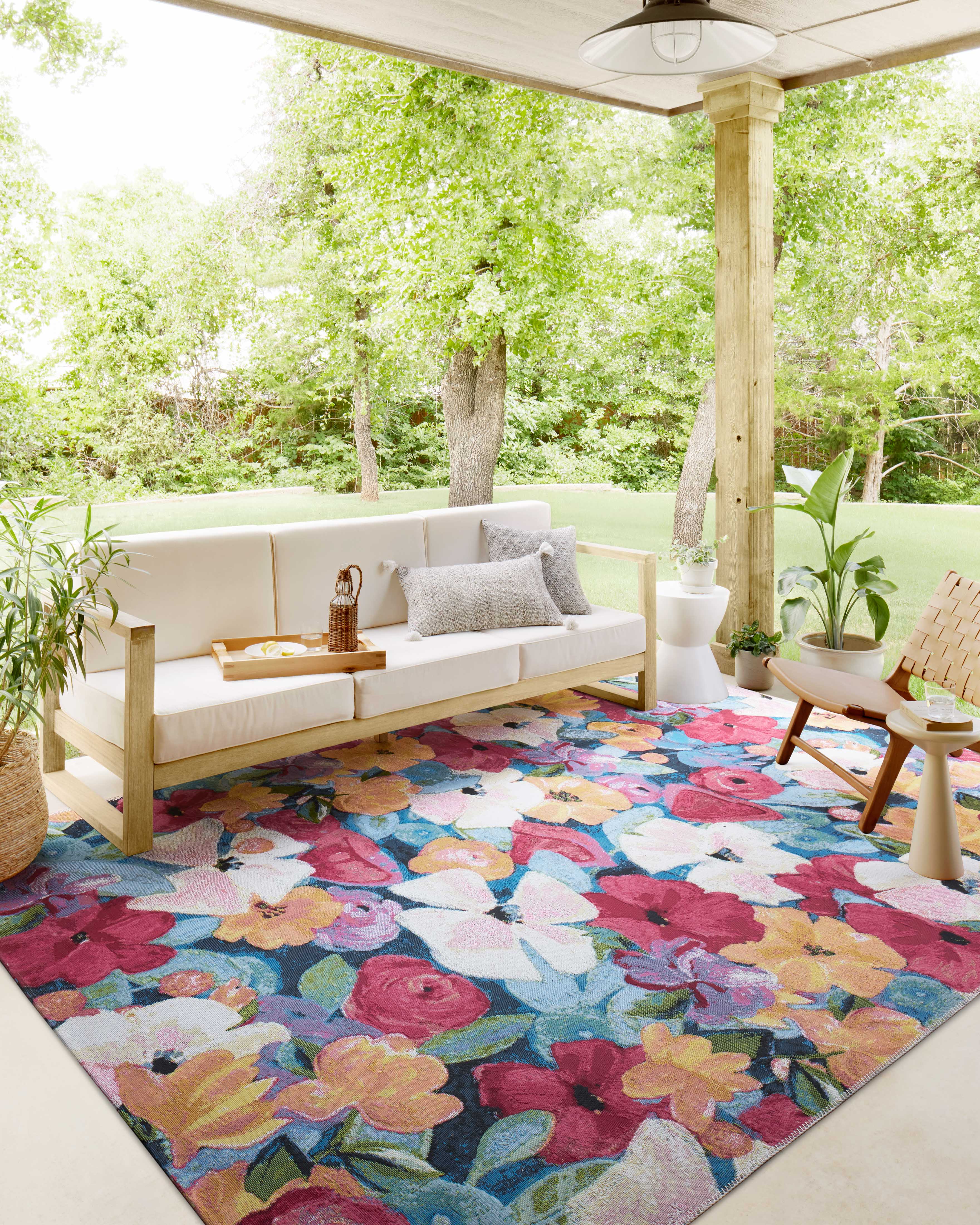 Loloi Botanical Navy / Multi Rug RUGS - synthetic Loloi