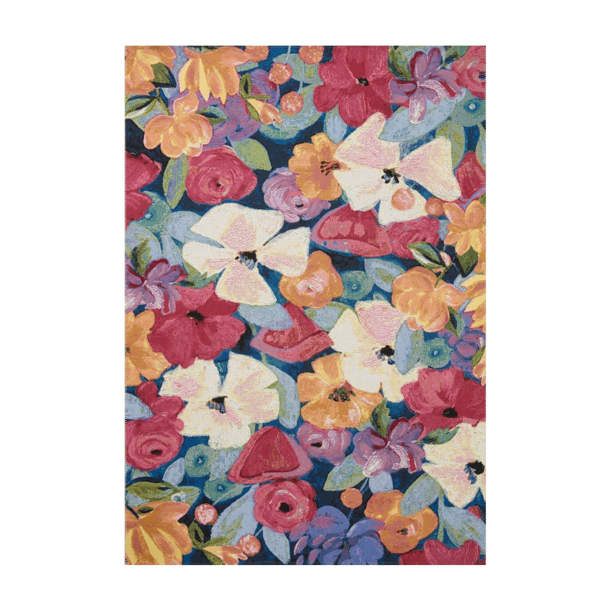 Loloi Botanical Navy / Multi Rug, 18" x 18"