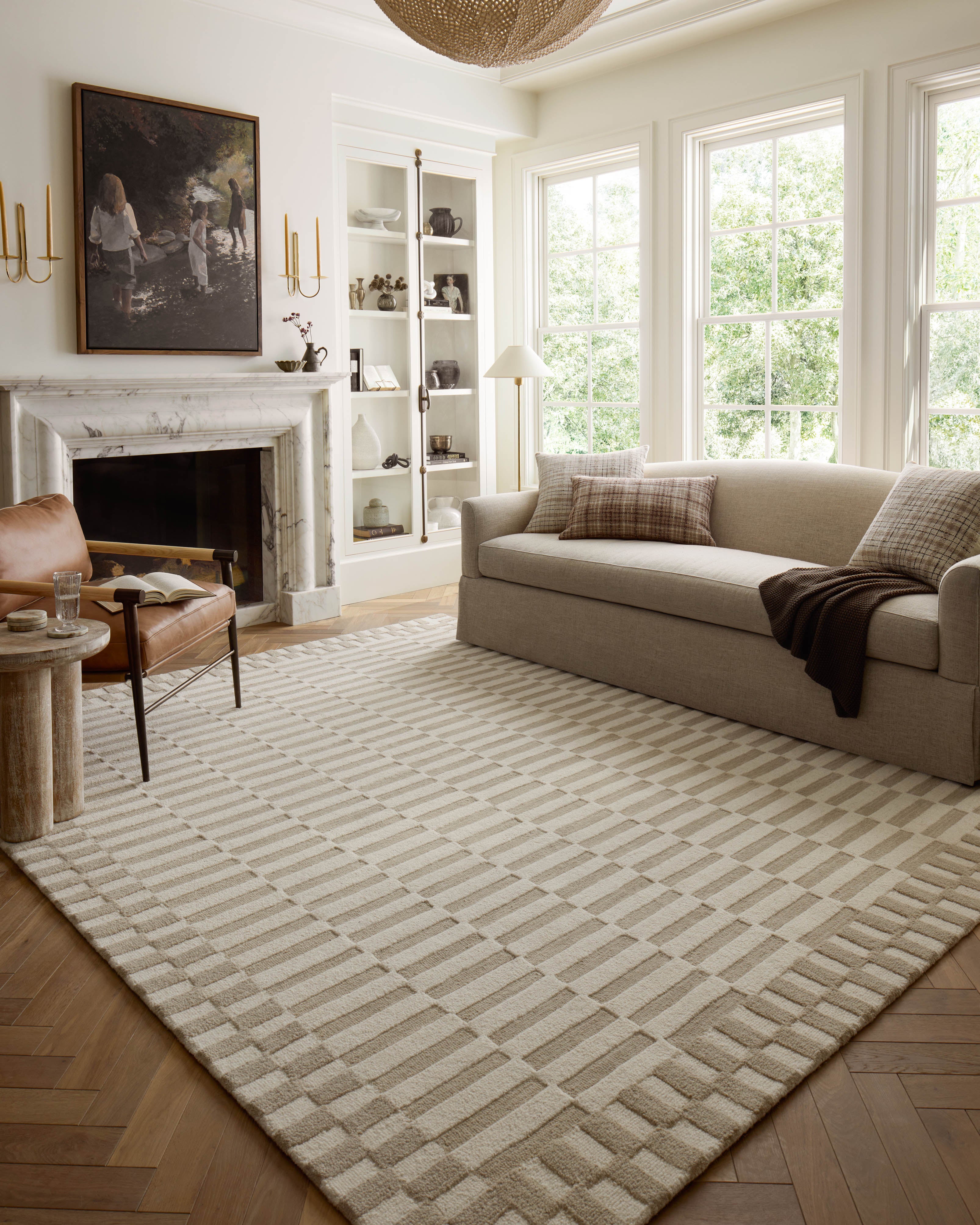 Chris Loves Julia x Loloi Bradley Ivory / Beige Rug 0-RUGS-wool Loloi
