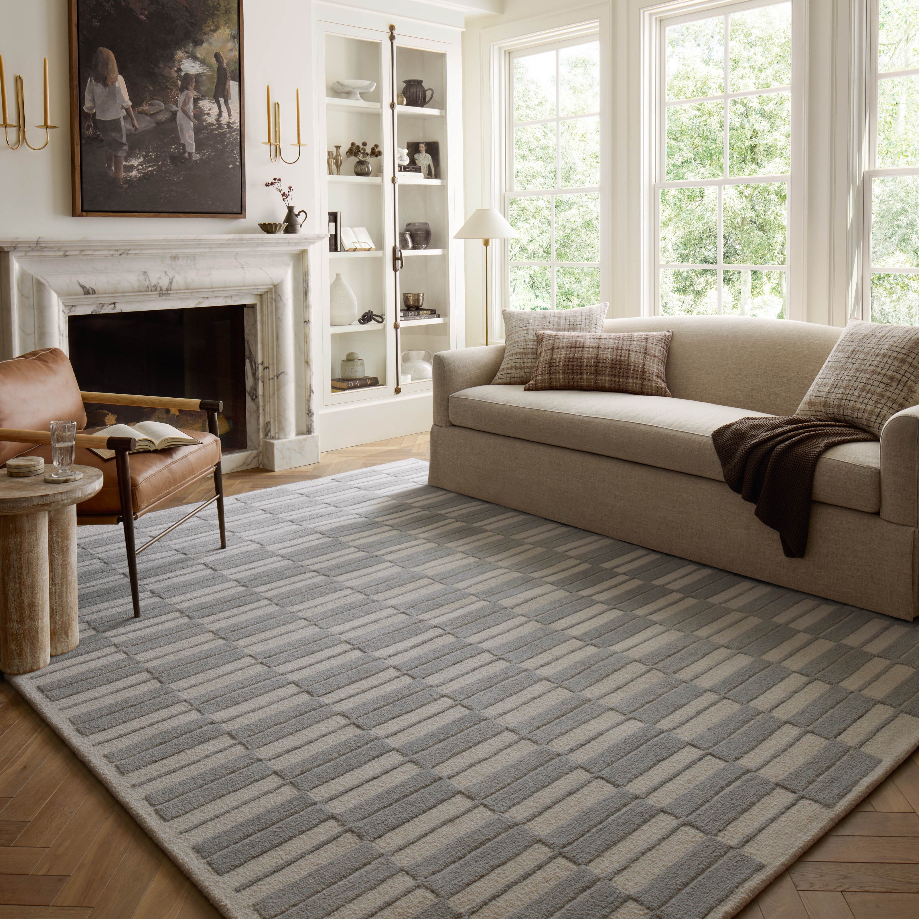 Chris Loves Julia x Loloi Bradley Ivory / Grey Rug 0-RUGS-wool Loloi