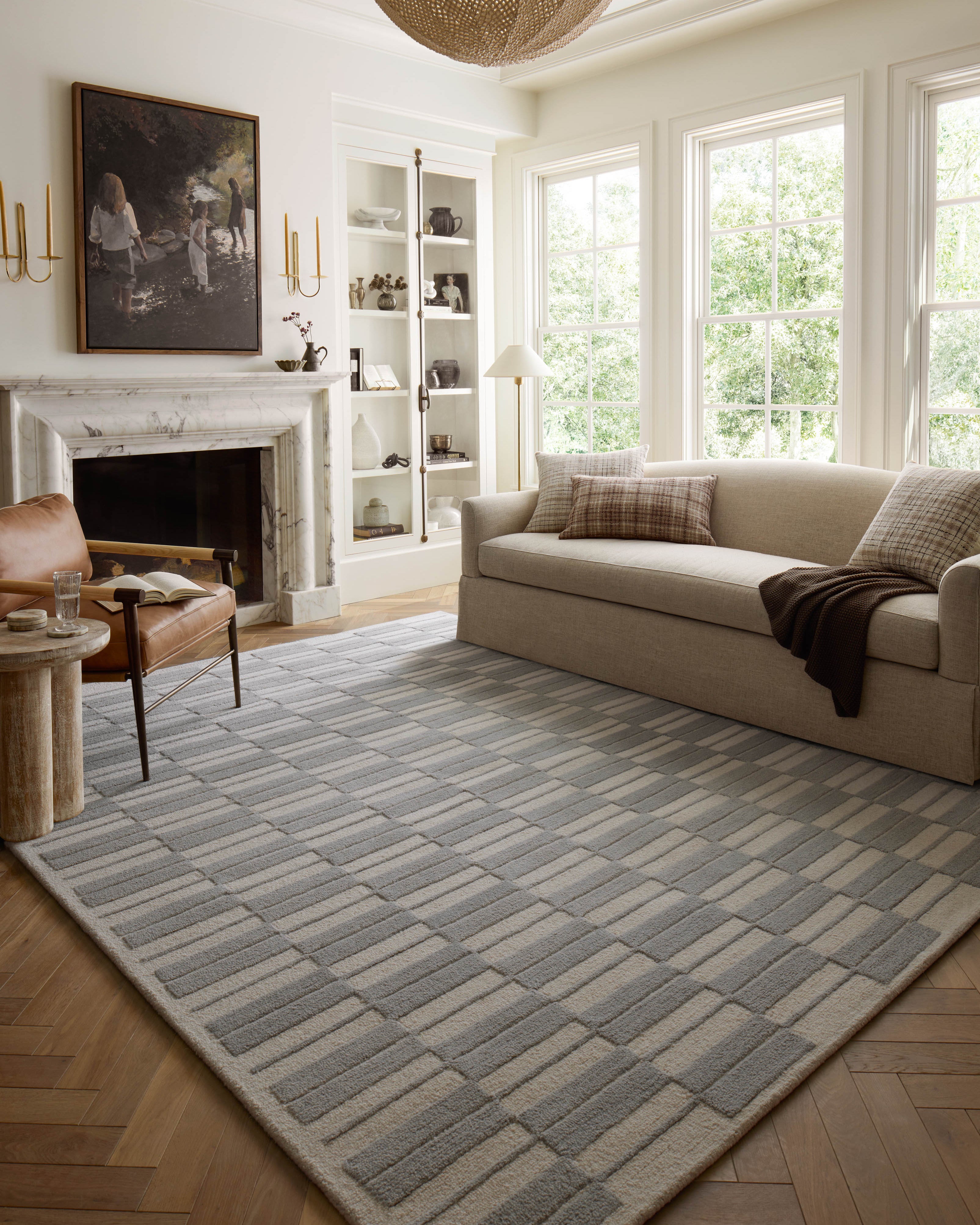 Chris Loves Julia x Loloi Bradley Ivory / Grey Rug 0-RUGS-wool Loloi