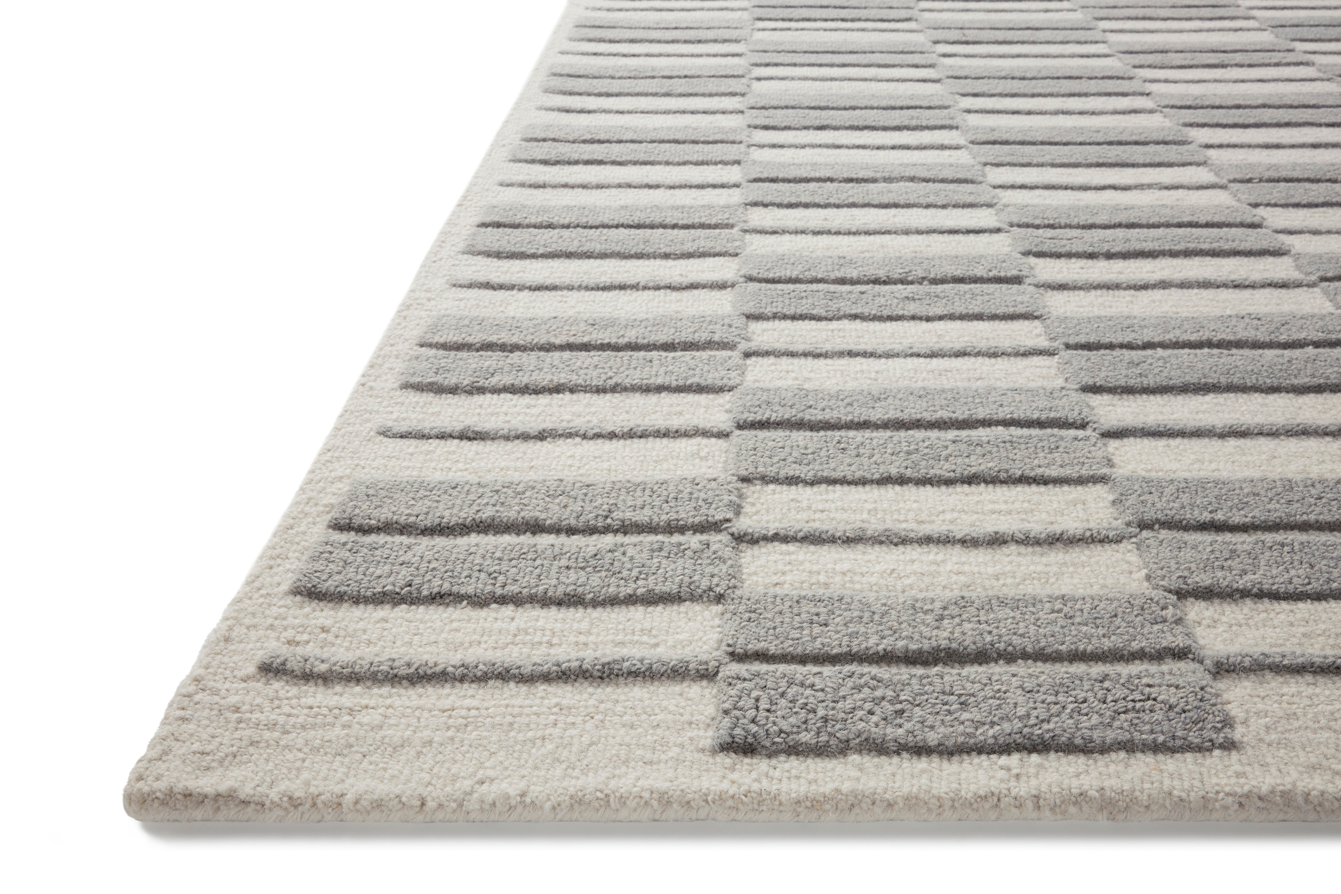 Chris Loves Julia x Loloi Bradley Ivory / Grey Rug 0-RUGS-wool Loloi