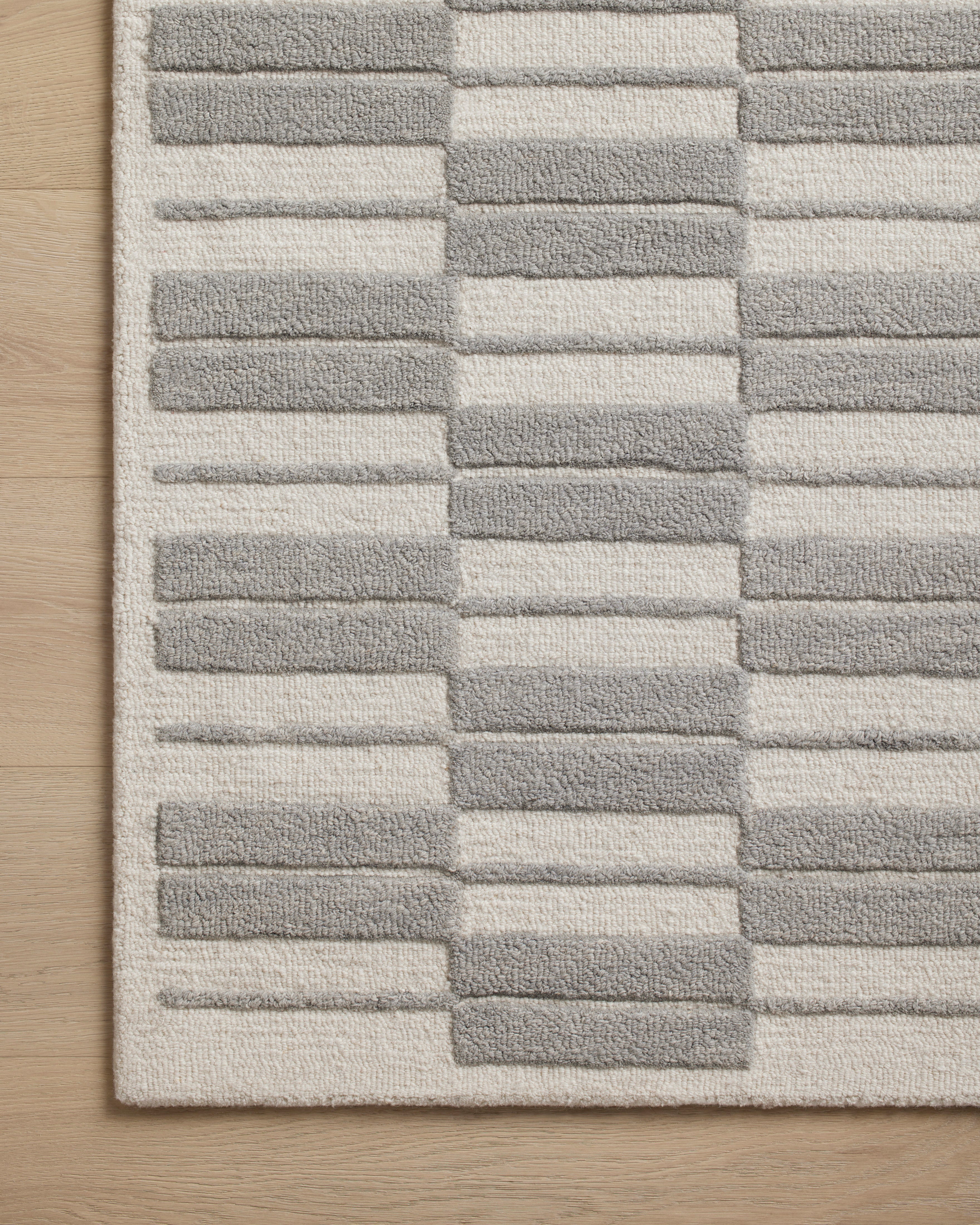Chris Loves Julia x Loloi Bradley Ivory / Grey Rug 0-RUGS-wool Loloi