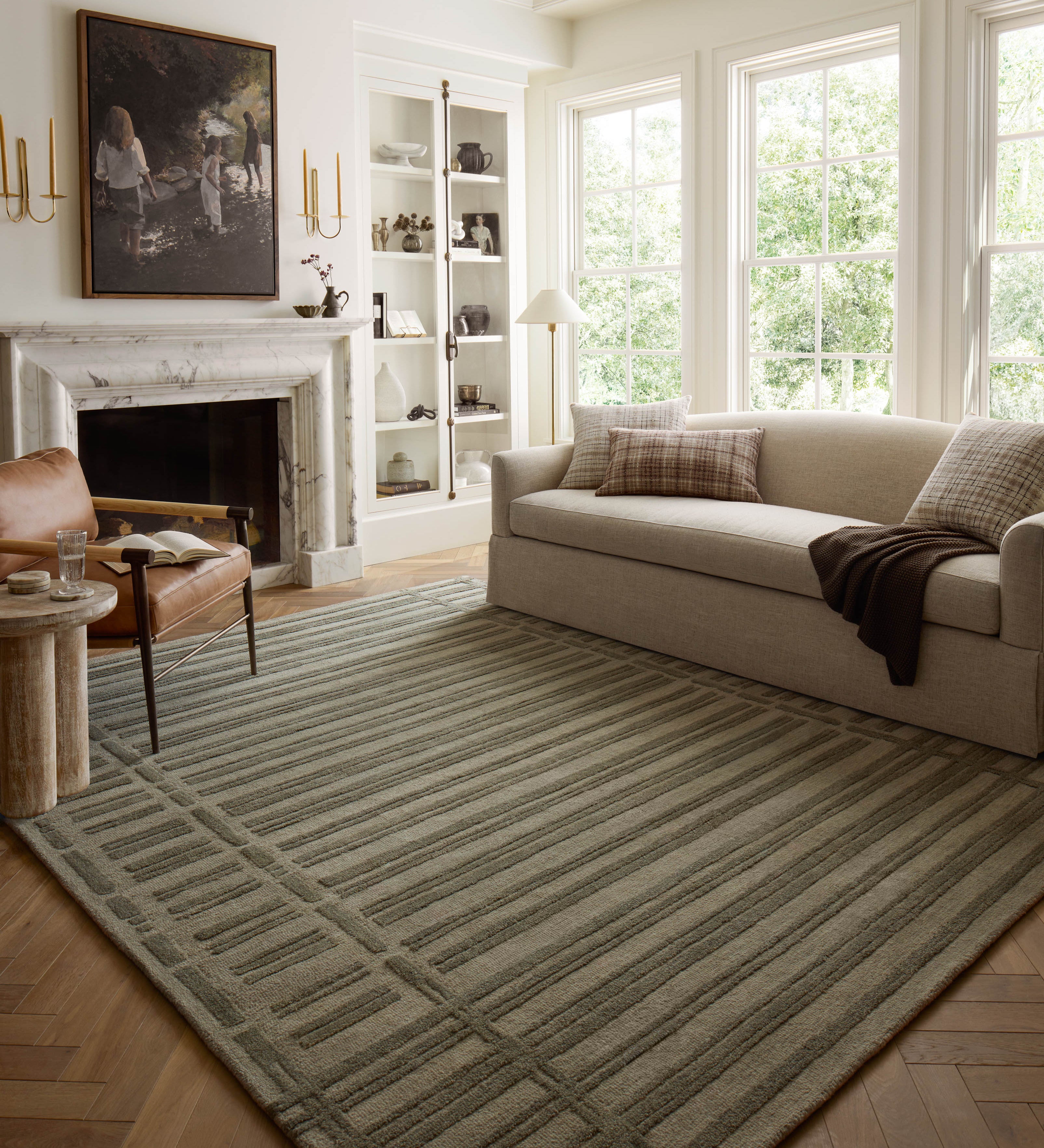 Chris Loves Julia x Loloi Bradley Sage / Olive Rug 0-RUGS-wool Loloi