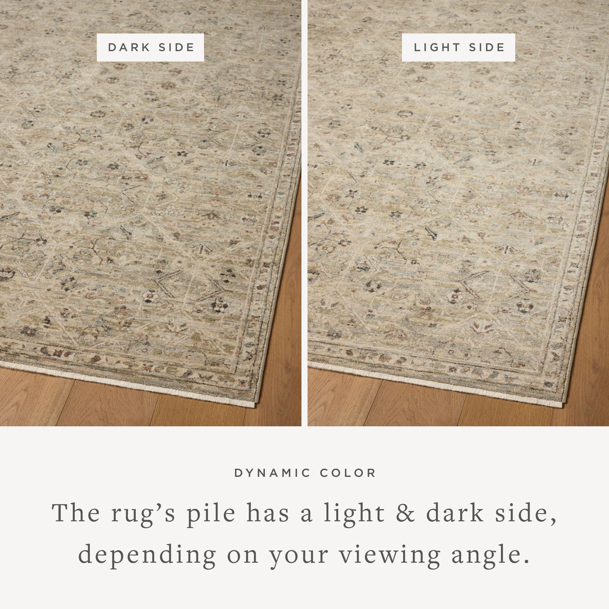 Loloi Briar Silver / Moss Square Rug RUGS - synthetic Loloi
