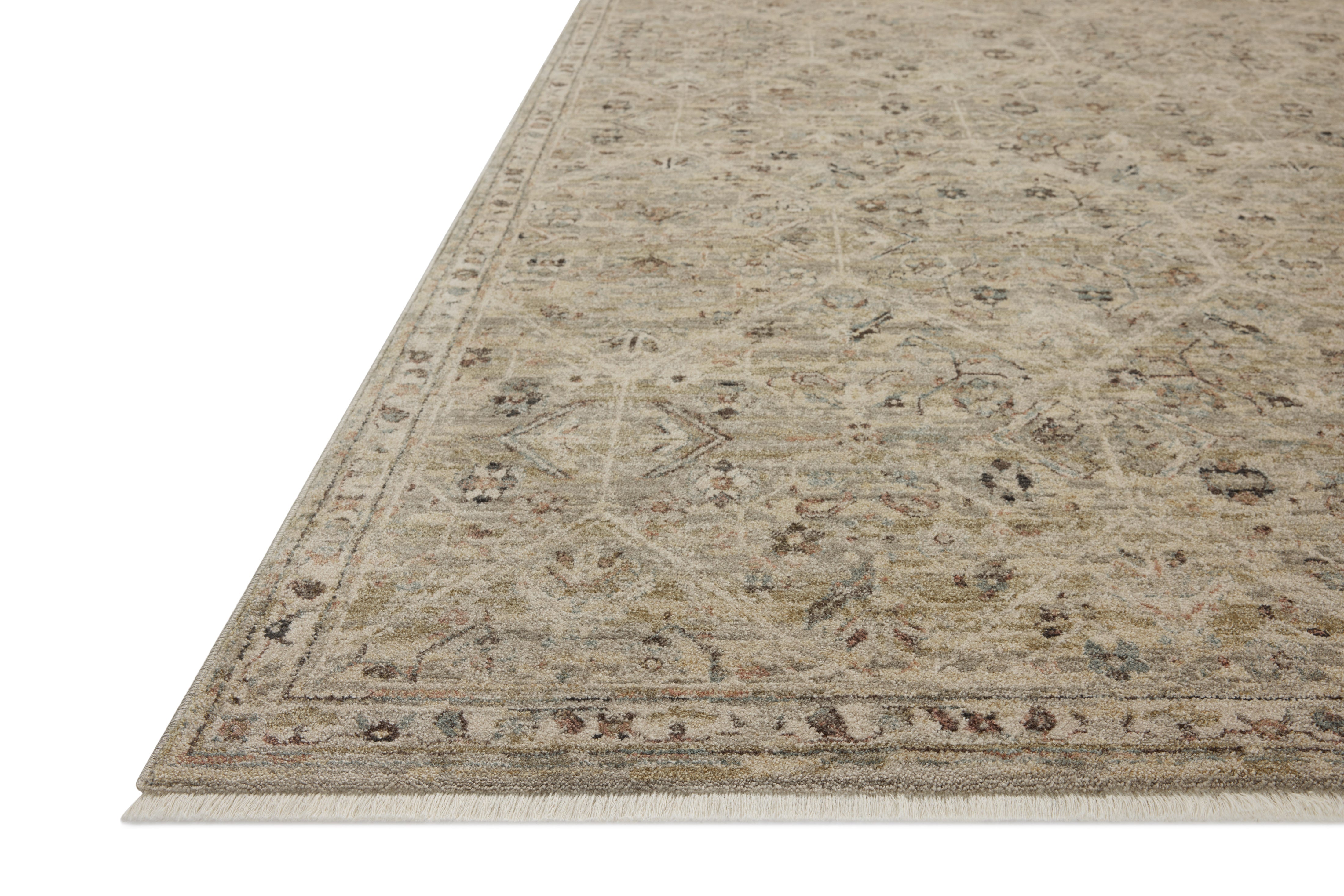 Loloi Briar Silver / Moss Square Rug RUGS - synthetic Loloi
