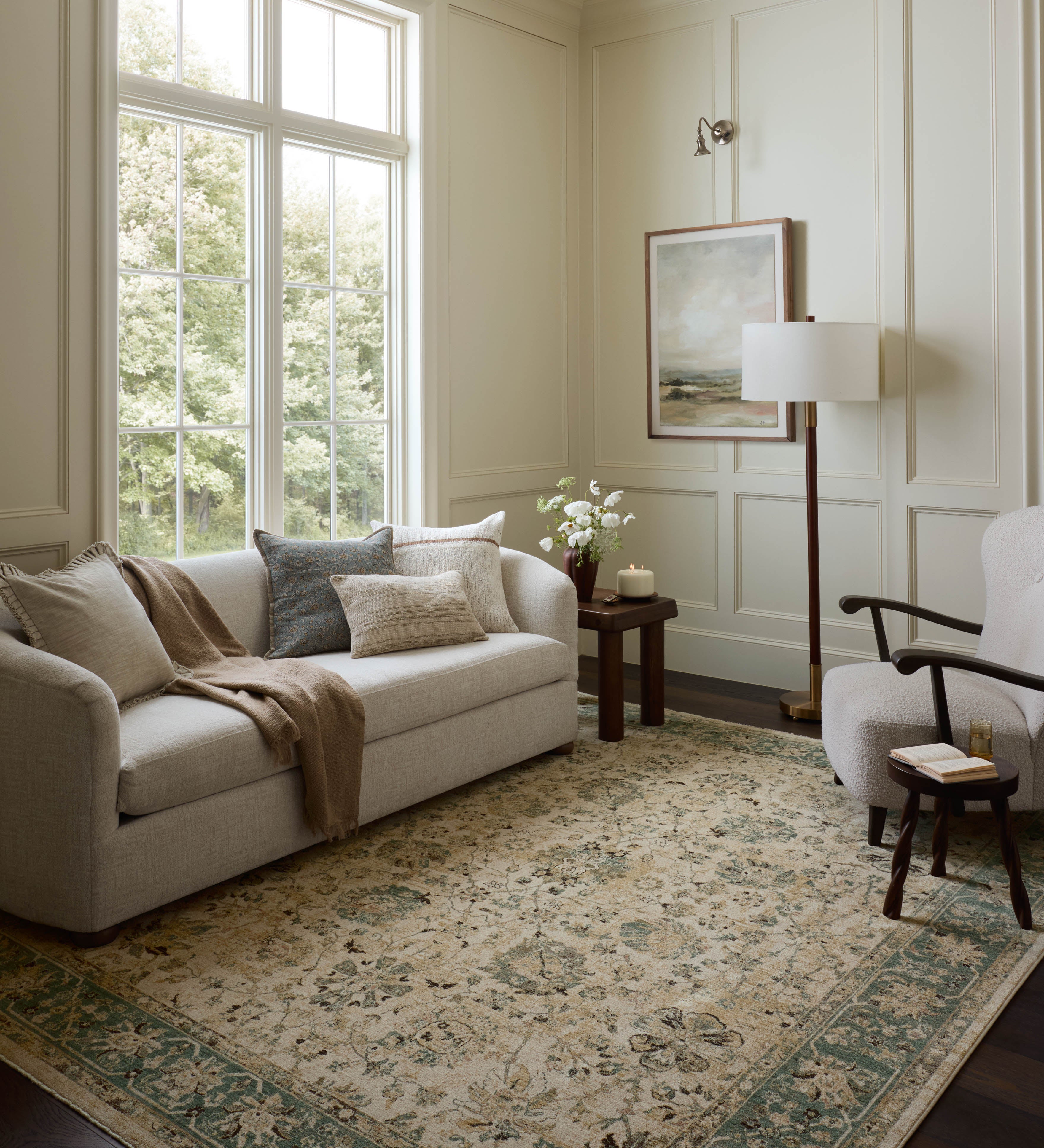 Loloi Briar Ant. Ivory / Blue Rug RUGS - synthetic Loloi 18" x 18" sample