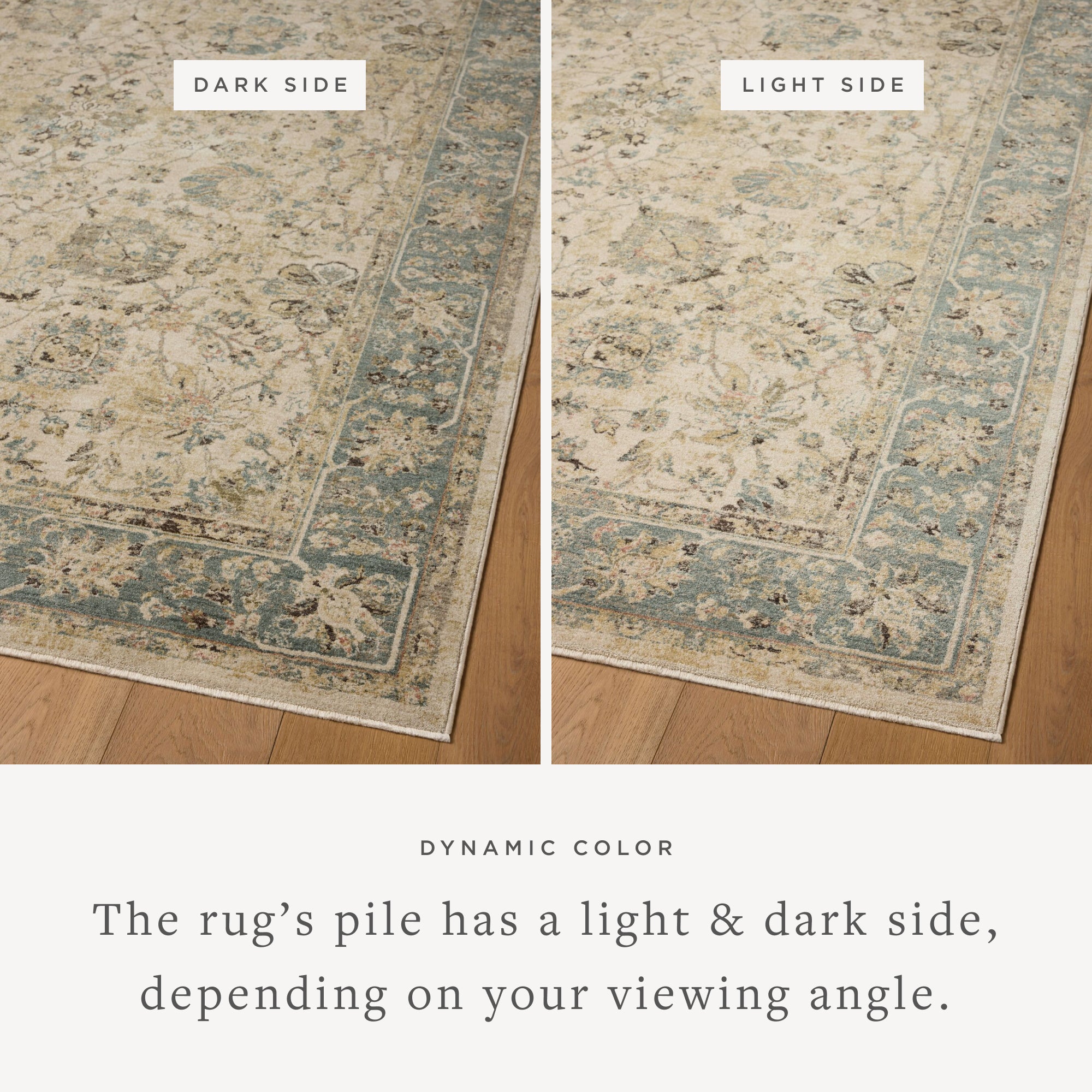 Loloi Briar Ant. Ivory / Blue Square Rug RUGS - synthetic Loloi