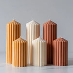 Amber Ribbed Pillar Candle - Rug & Weave