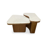 Abbi Nesting Coffee Table FURNITURE - coffee table Moe's Furniture Beige Cosmos Marble