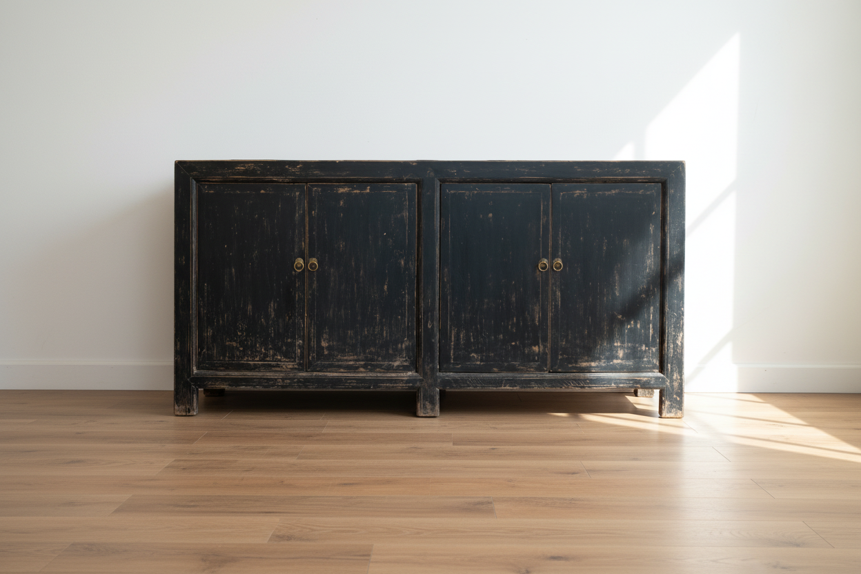 Billie Weathered Black Sideboard 7 - FURNITURE - sideboard/cabinet Hauer Market Four Door