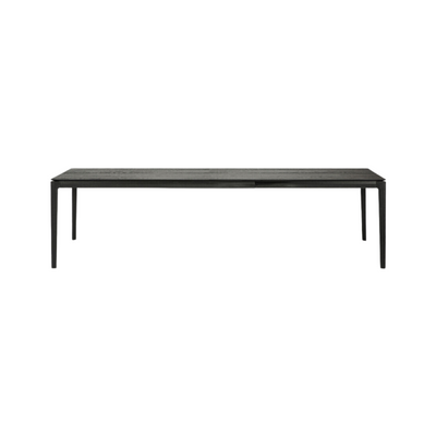 bok extendable dining table rectangular black oak - rug & weave