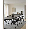 bok extendable dining table rectangular black oak - rug & weave