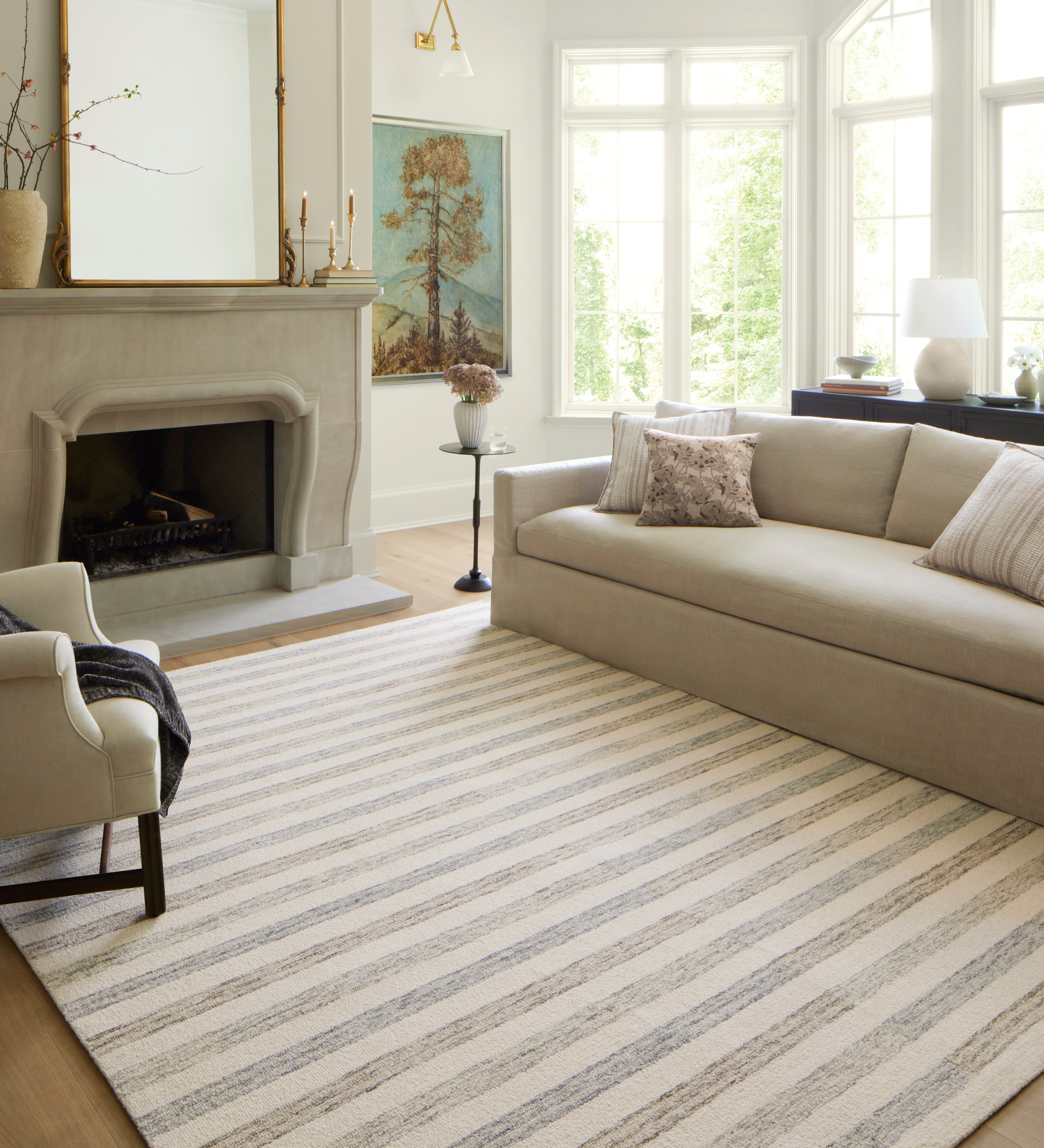 Chris Loves Julia x Loloi Chris Ivory / Slate Rug 1-RUGS Loloi