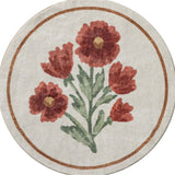 Chris Loves Julia x Loloi Clove Ivory / Red Bath Mat