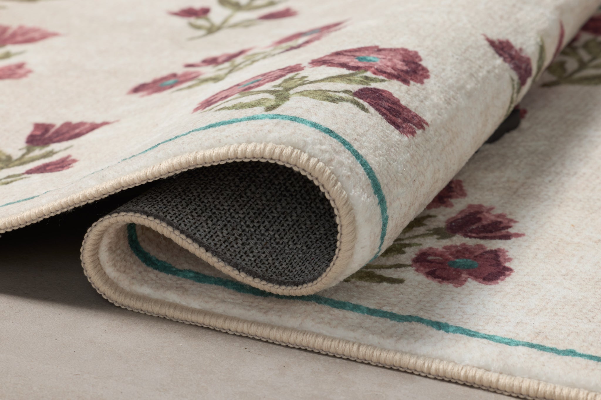 Chris Loves Julia x Loloi Clove Ivory / Plum Bath Mat - Rug & Weave