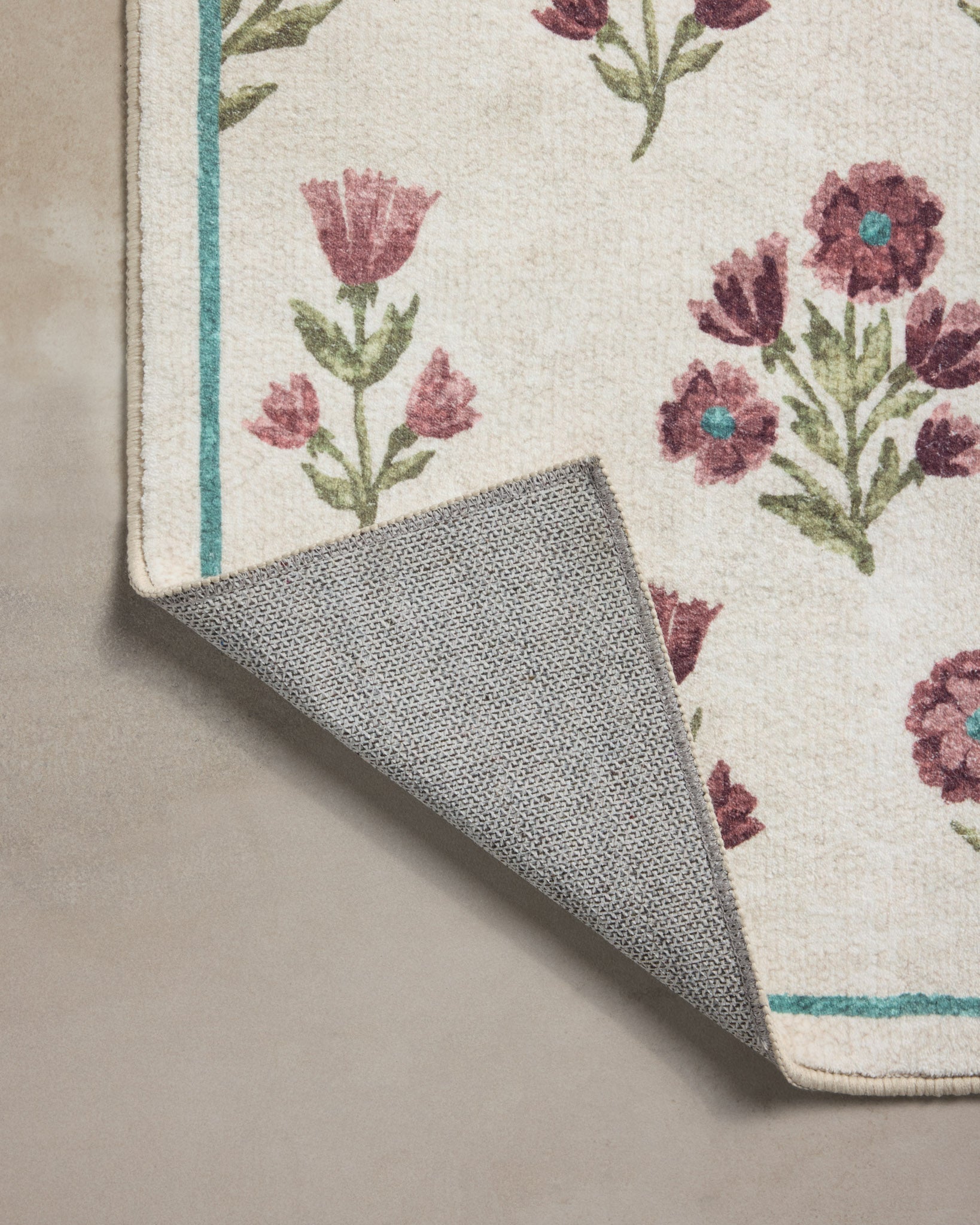 Chris Loves Julia x Loloi Clove Ivory / Plum Bath Mat - Rug & Weave