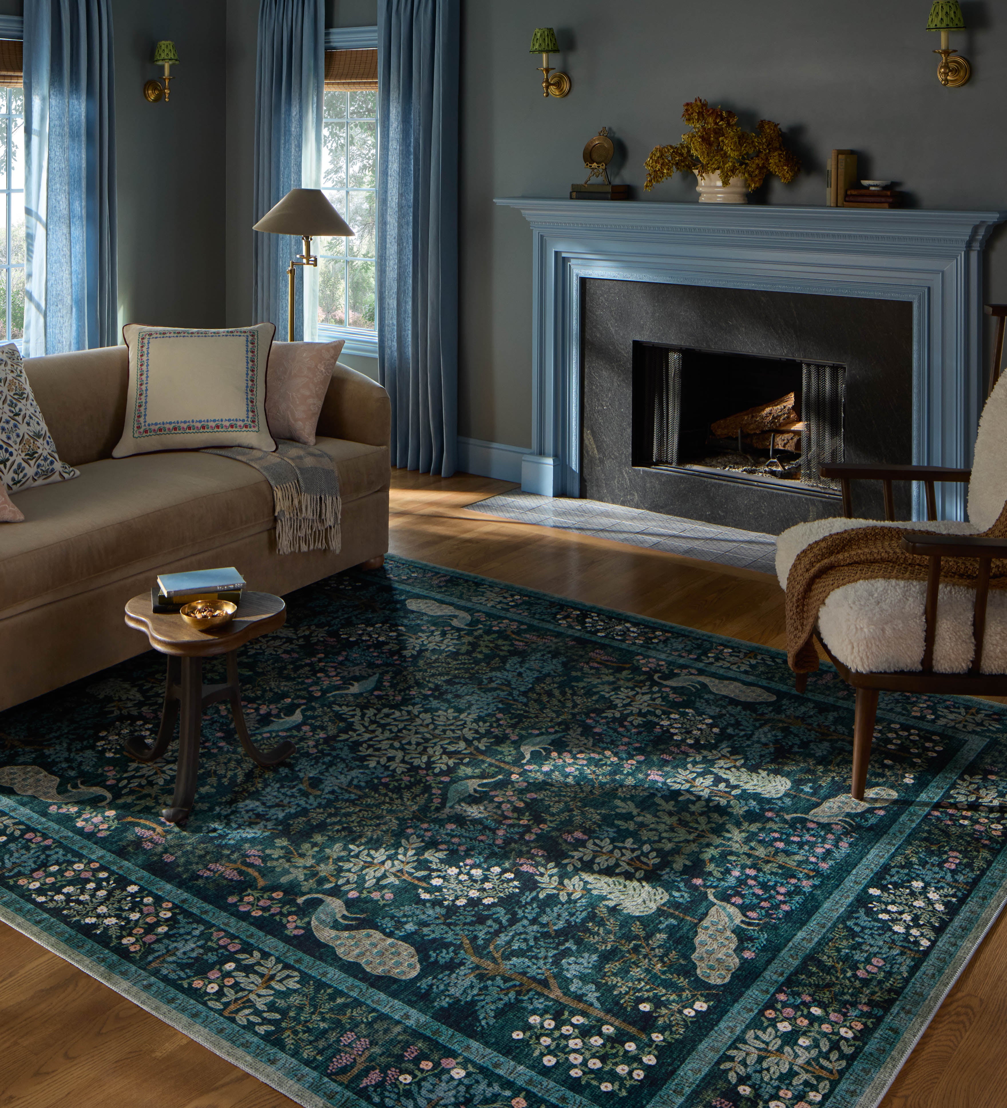 Rifle Paper Co. x Loloi Canopy Teal Rug