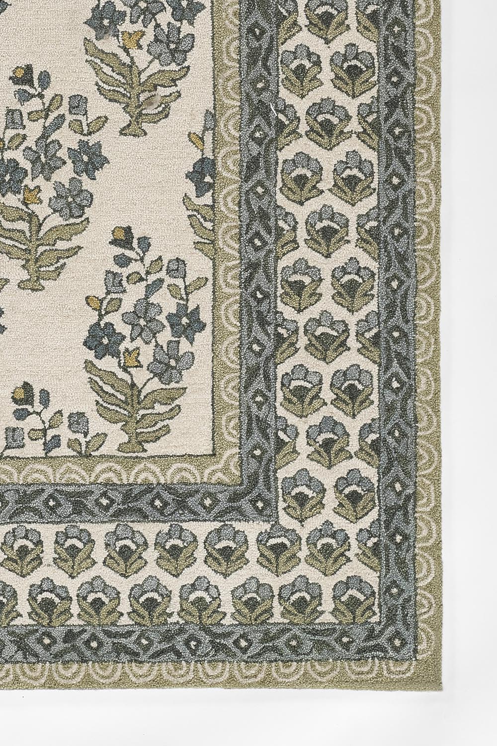 Cotswold Block Print Hand Tufted Rug RUGS - wool Momeni