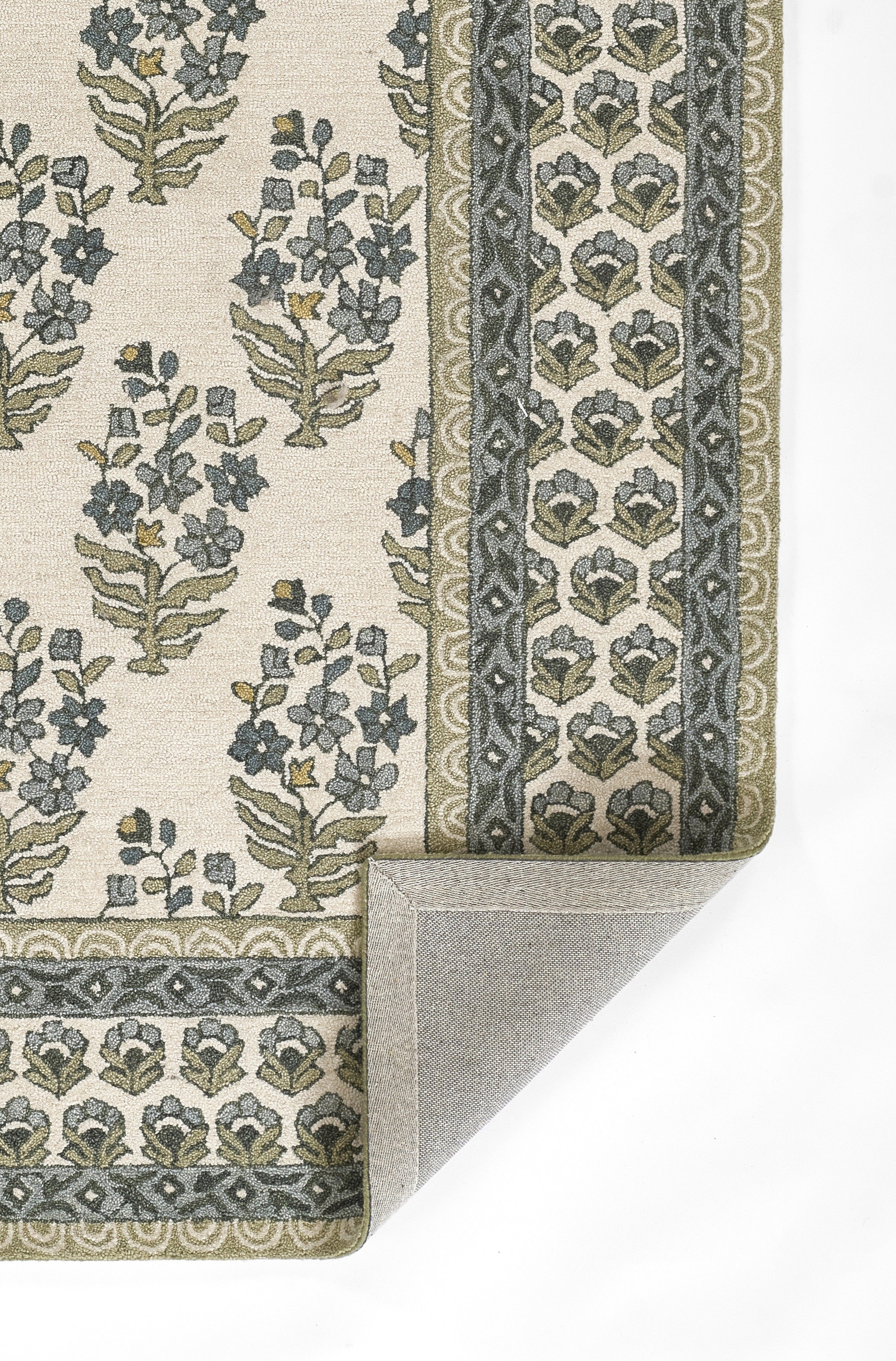 Cotswold Block Print Hand Tufted Rug RUGS - wool Momeni