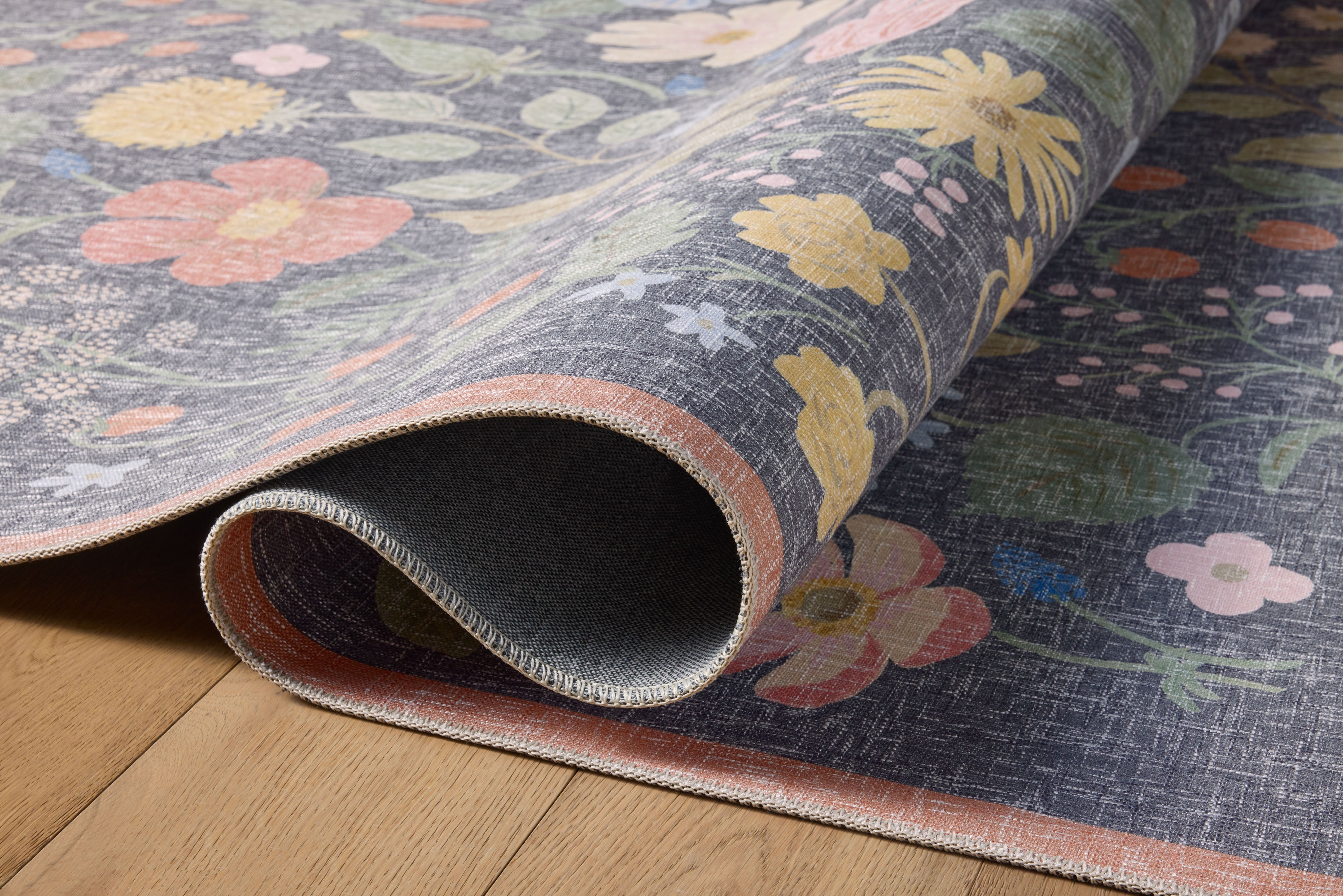 Rifle Paper Co. X Loloi/ Cotswolds Strawberry Fields Black Rug 3 - RUGS - patterned Loloi