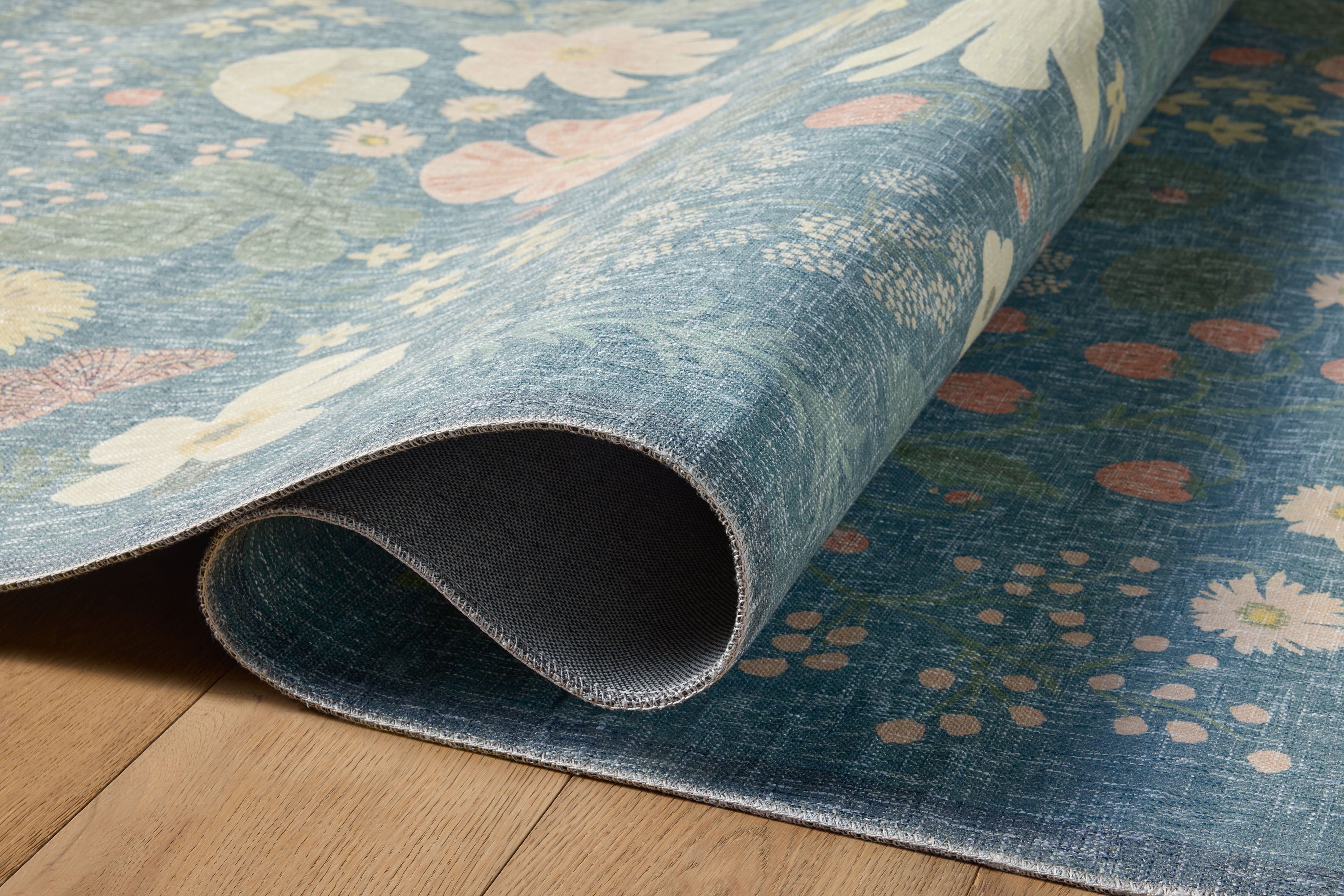Rifle Paper Co. x Loloi Cotswolds Teal Rug RUGS - synthetic Loloi