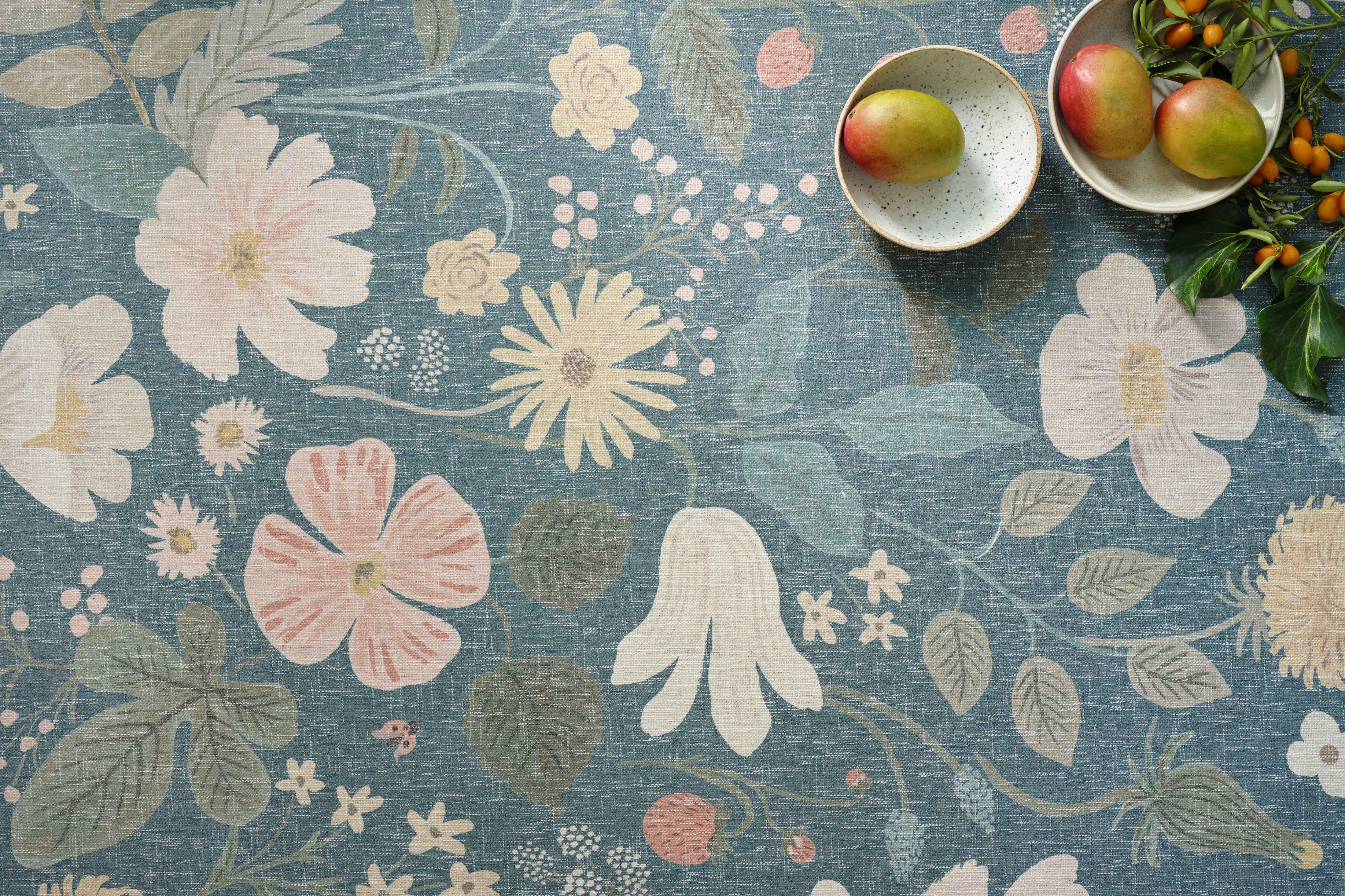 Rifle Paper Co. X Loloi/ Cotswolds Strawberry Fields Teal Rug 3 - RUGS - patterned Loloi
