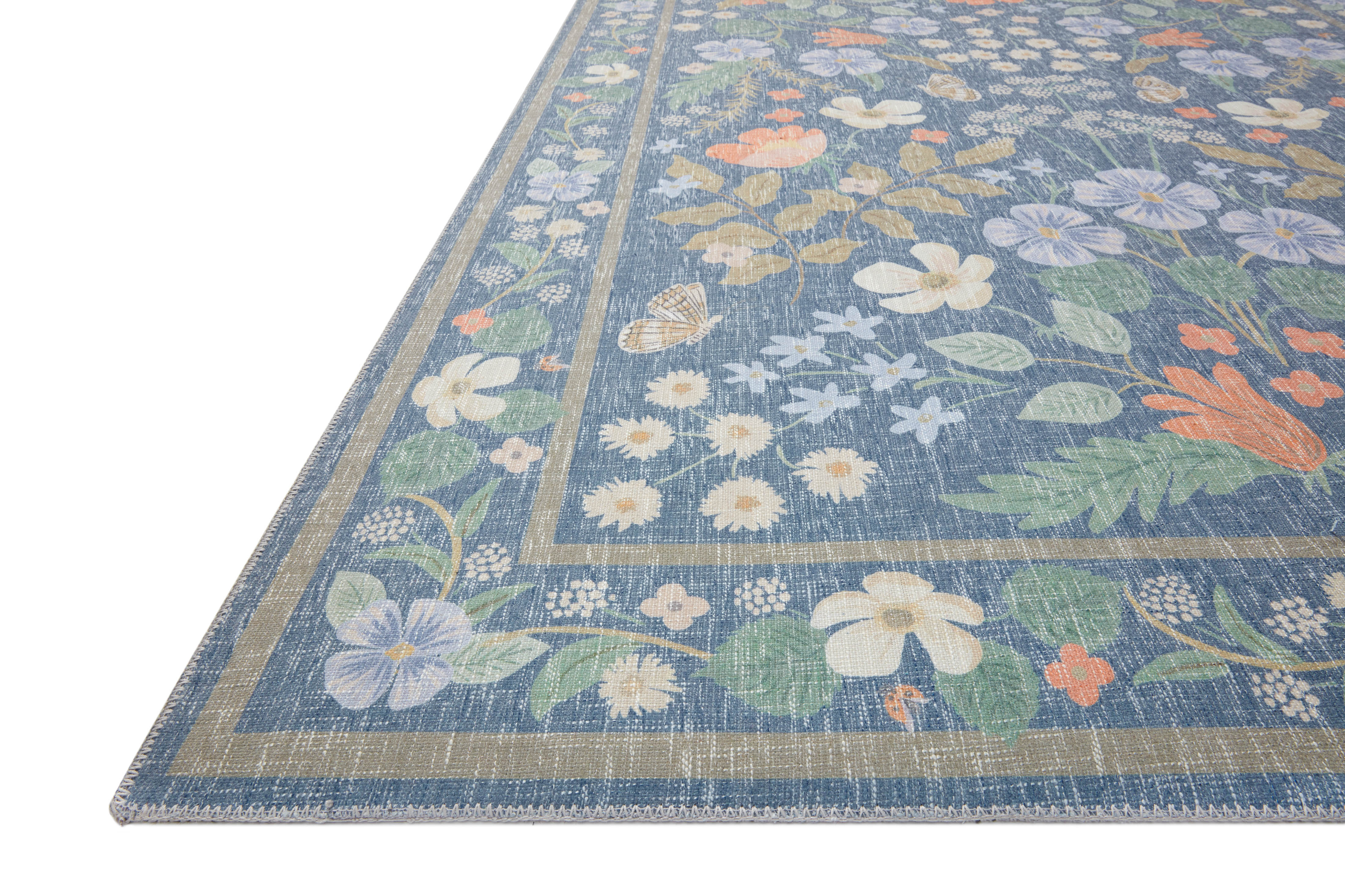 Rifle Paper Co. x Loloi Cotswolds Indigo Rug