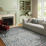 Rifle Paper Co. x Loloi Courtyard Chateau Blue Rug 3-patterned rugs Loloi
