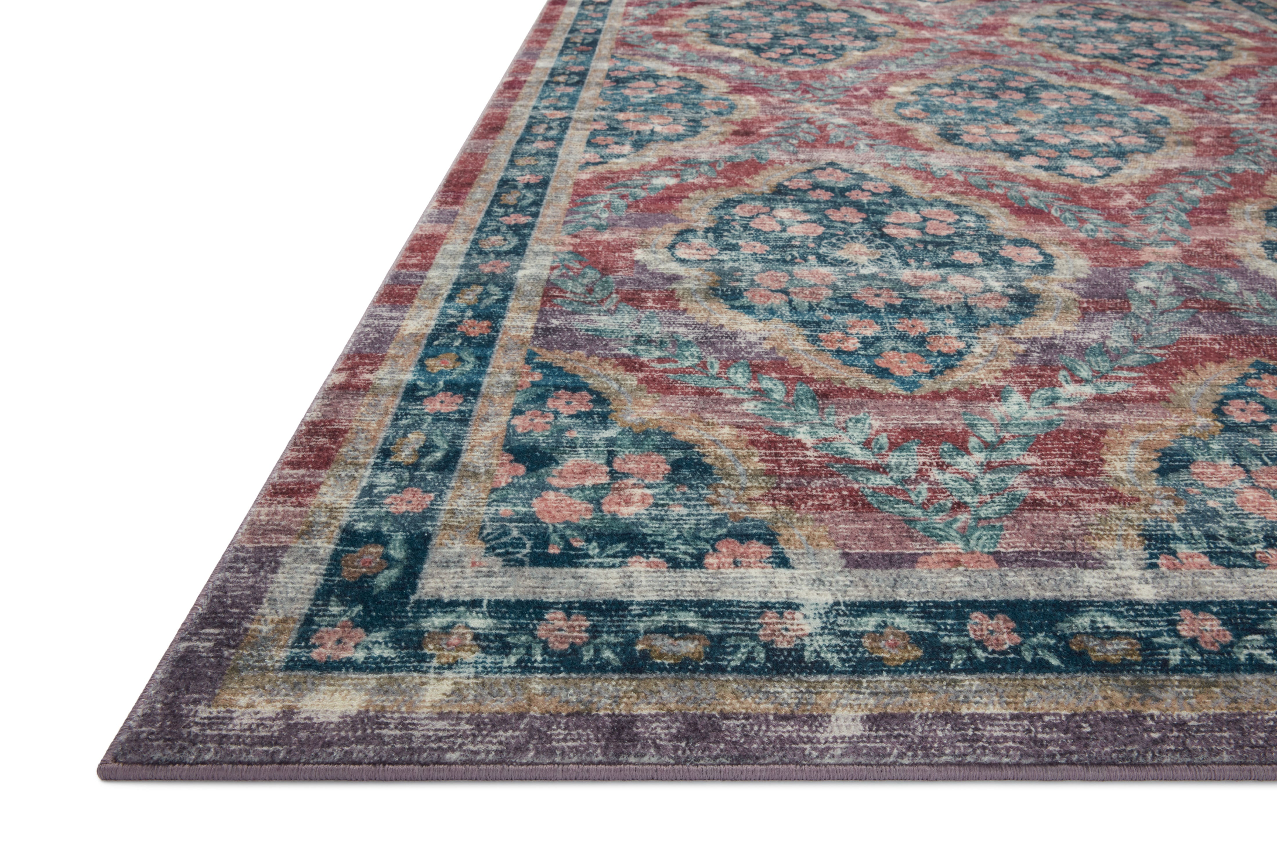 Rifle Paper Co. x Loloi Courtyard Chateau Red Rug 3-patterned rugs Loloi