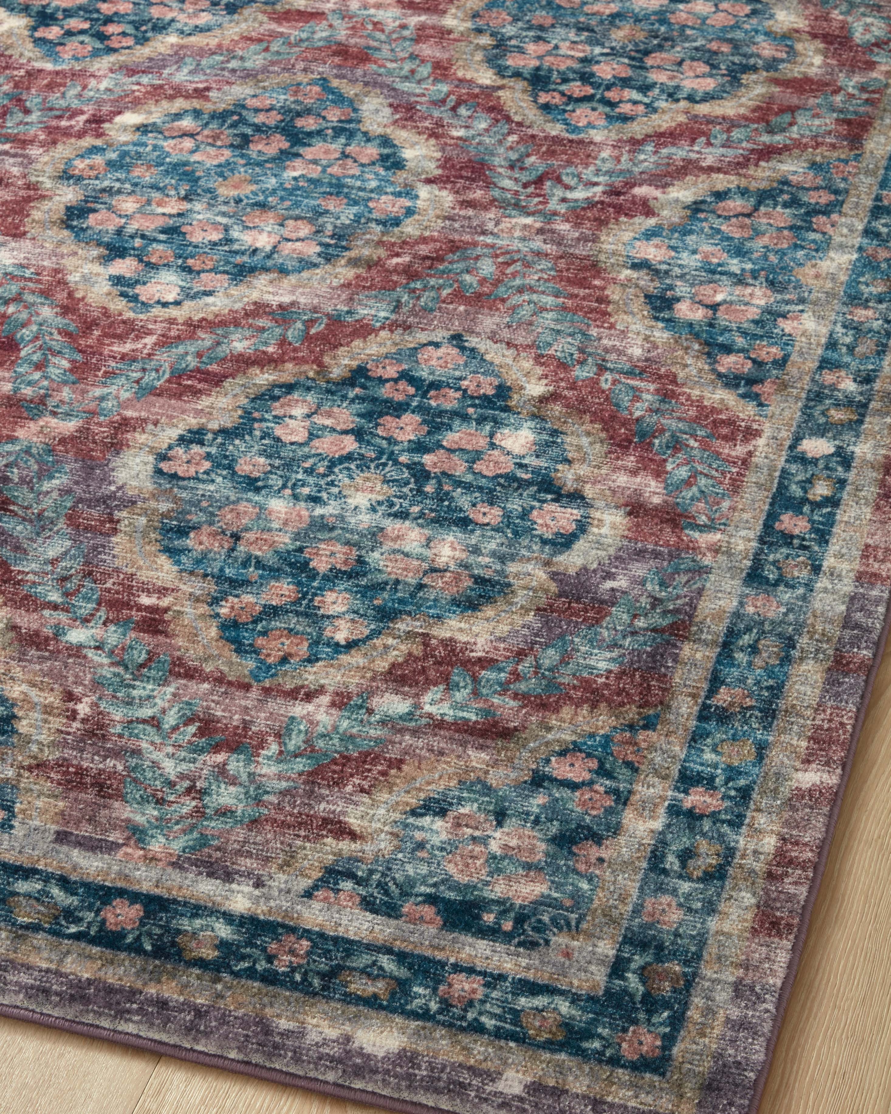 Rifle Paper Co. x Loloi Courtyard Chateau Red Rug 3-patterned rugs Loloi