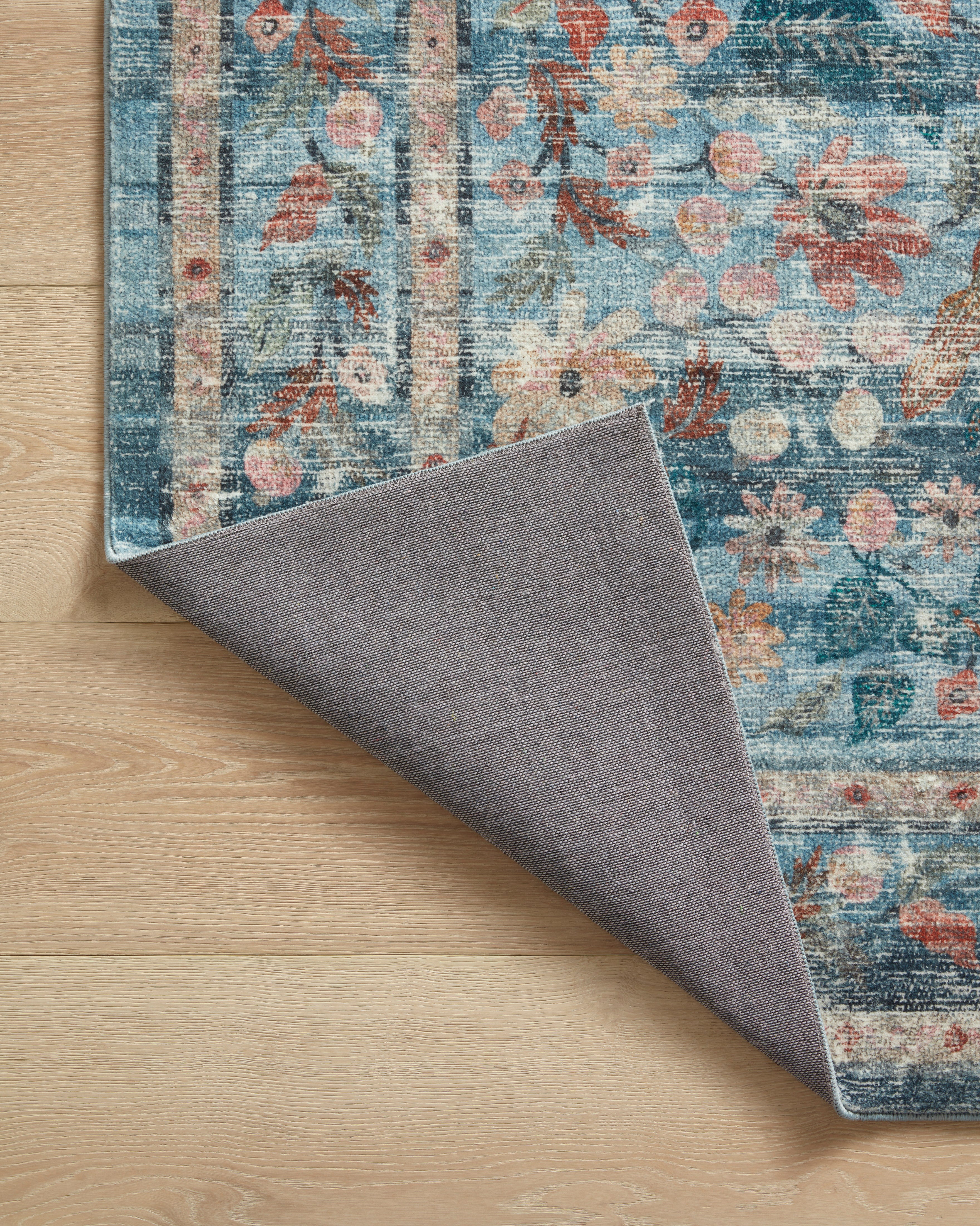 Rifle Paper Co. x Loloi Courtyard Eve Blue Rug 3-patterned rugs Loloi
