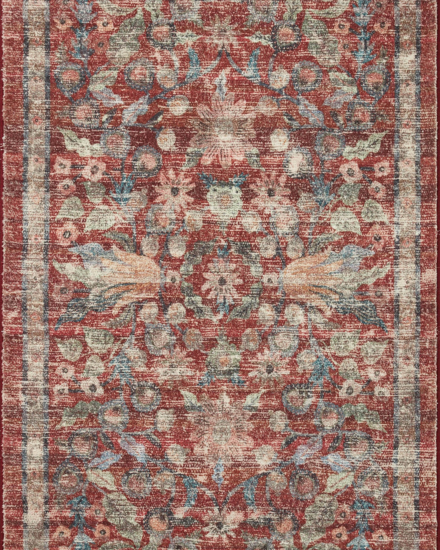 Rifle Paper Co. x Loloi Courtyard Crimson Oval Rug RUGS - synthetic Loloi