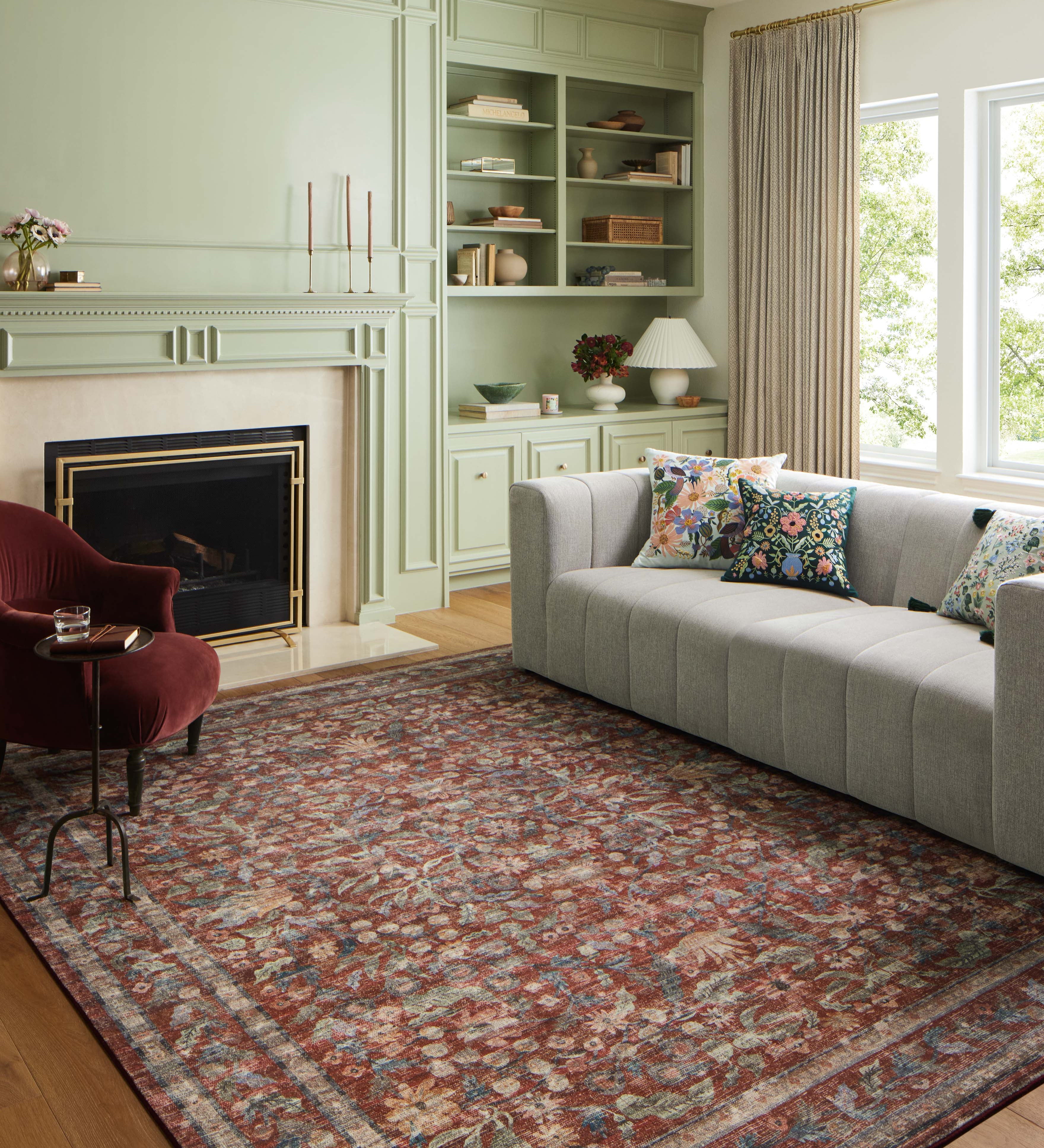 Rifle Paper Co. x Loloi Courtyard Eve Crimson Rug – view 2